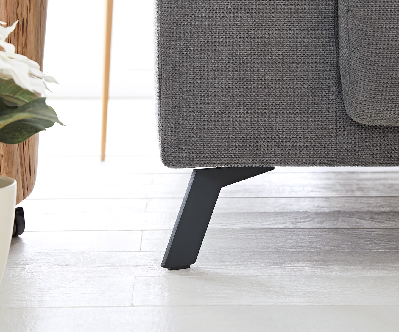 Canapé-d'angle Ordino 285x200 microfibre gris ottomane droite réglage électrique de la profondeur d'assise 8