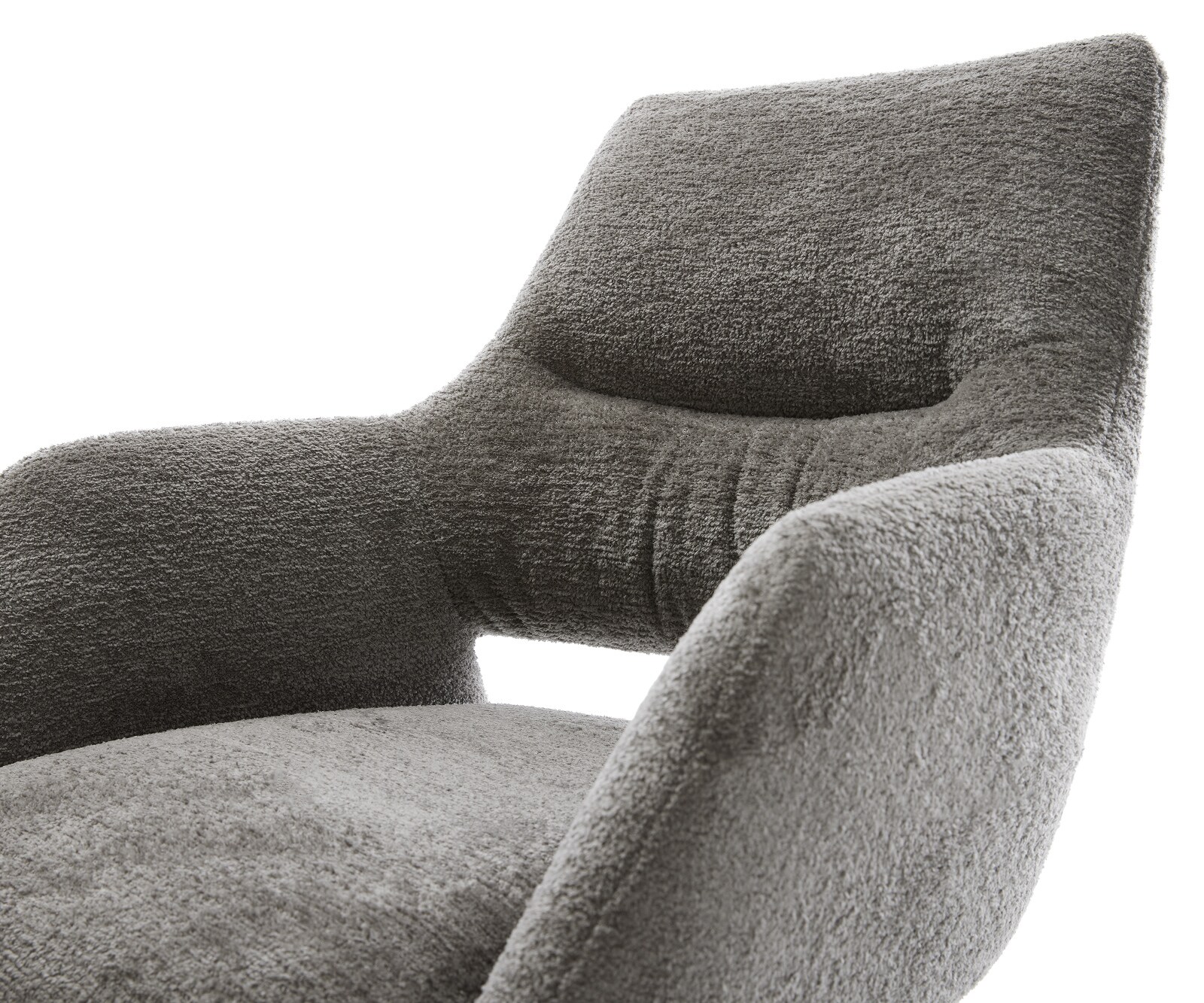 Cantilever Yago-Flex avec accoudoirs bouclé doux couleur boue pied cantilever plat blanc resorts ensachés 4