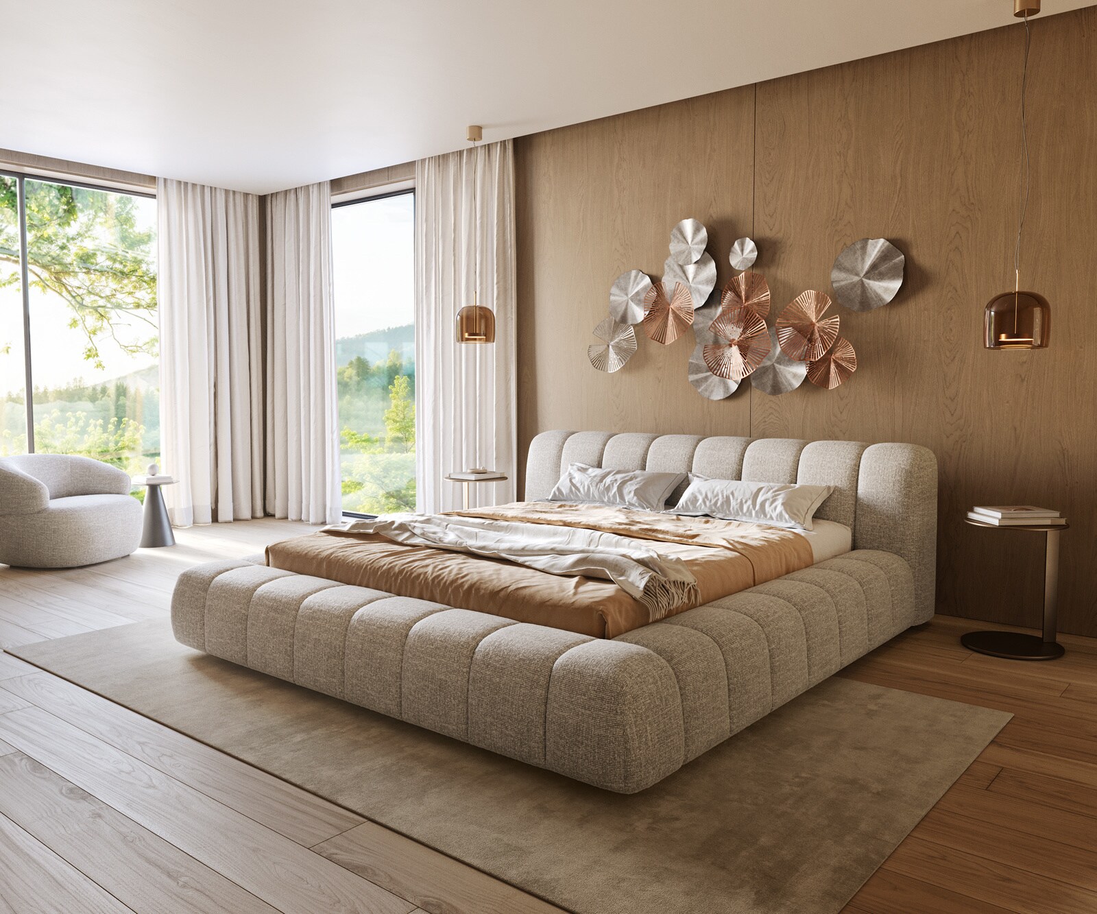 Sommier-rembourré Cutio 180x200 cm Tissu Web Soft Beige