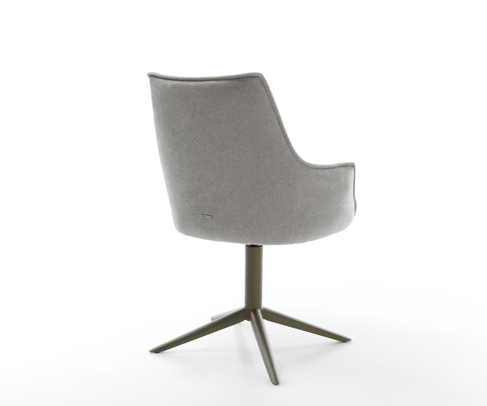 Chaise-pivotante Alja-Flex avec accoudoirs tissu structuré doux gris pied de chaise 4 branches aspect titane pivotement sur 360° fonction bascule resorts ensachés 5