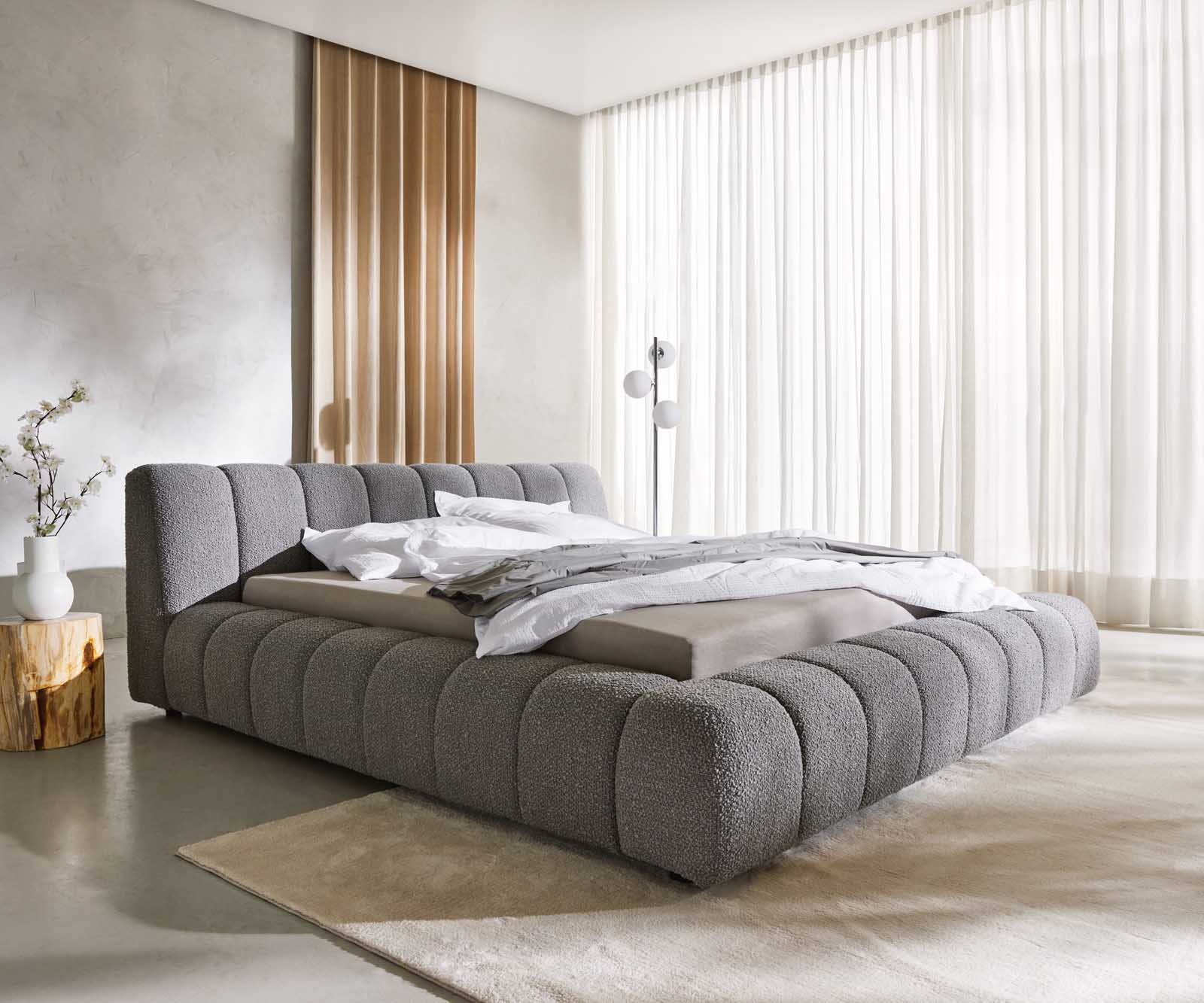 Sommier-rembourré Cutio 180x200 cm Bouclé gris argenté Sommier-rembourré Cutio 180x200 cm Bouclé gris argenté