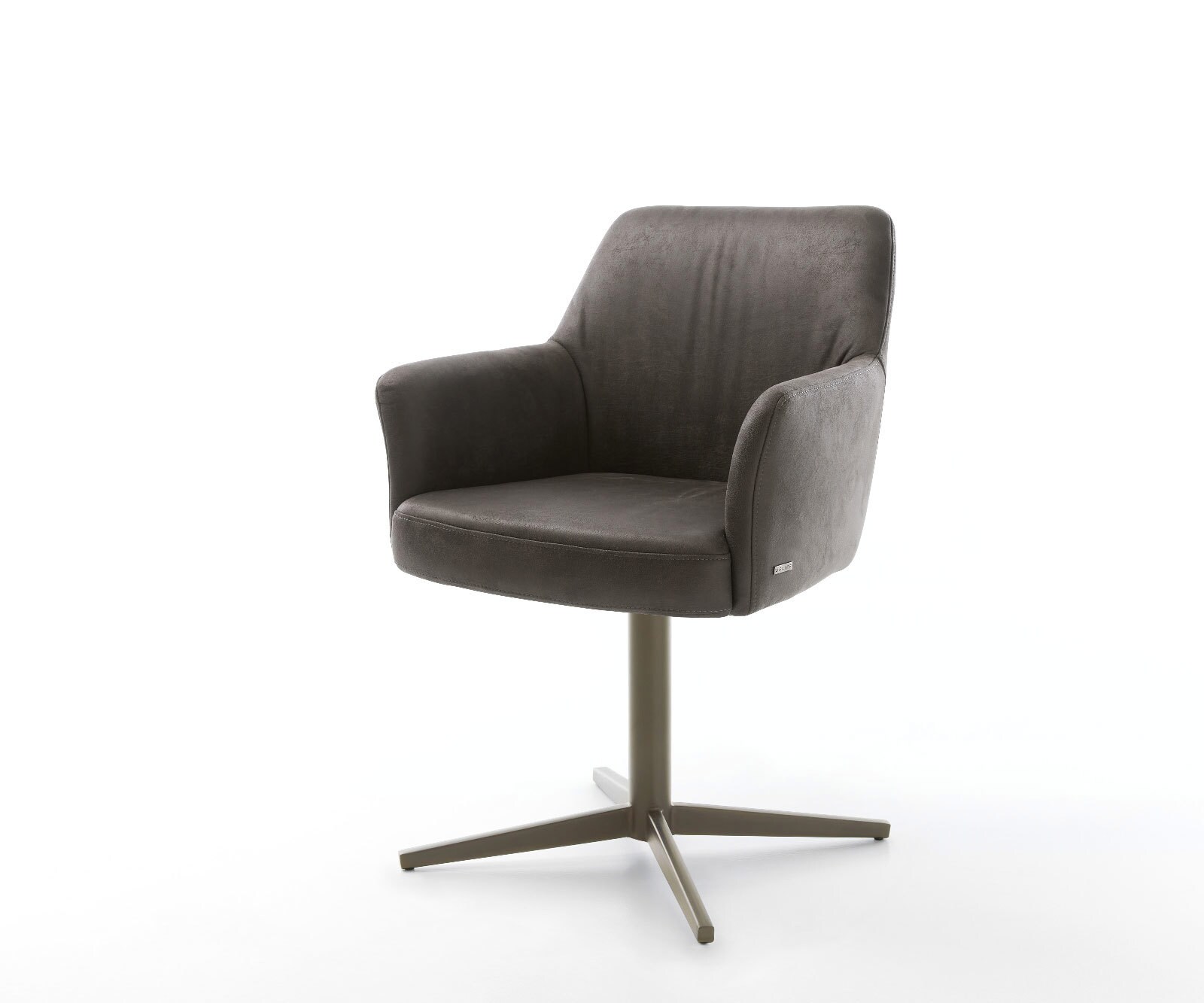 Chaise-pivotante Xana-Flex avec accoudoirs microvelours anthracite vintage pied de chaise 4 branches aspect titane pivotement sur 360° ressorts ensachés 1