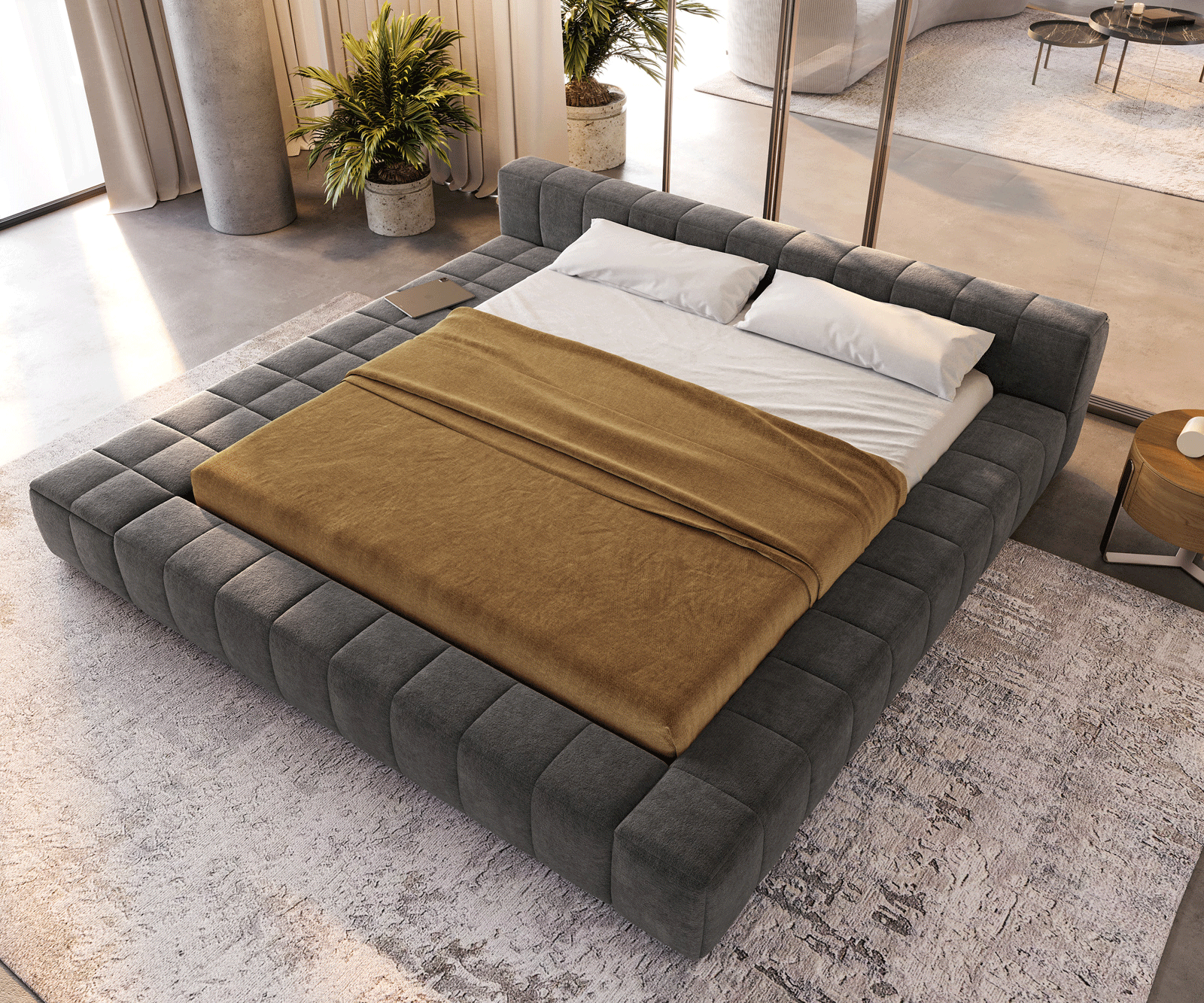 Sommier-rembourré Espazio 180x200 cm Bouclé Soft Boue 4