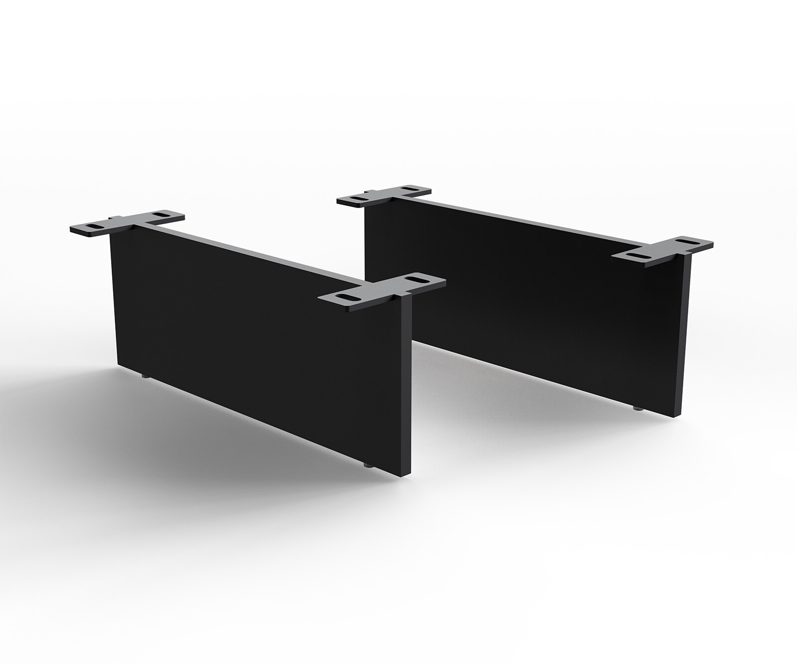 Pieds-à-effet-flottant, 15 cm, métal noir, pour meubles à caissons d'une profondeur de 45 cm (lot de 2)