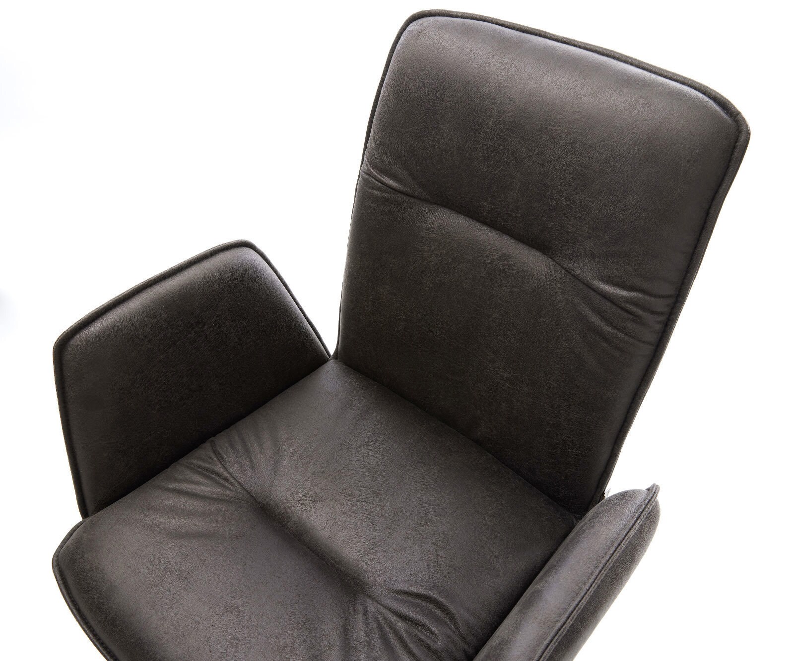 Chaise-de-salle-à-manger Vinja-Flex microvelours anthracite vintage pied croisé conique noir 3