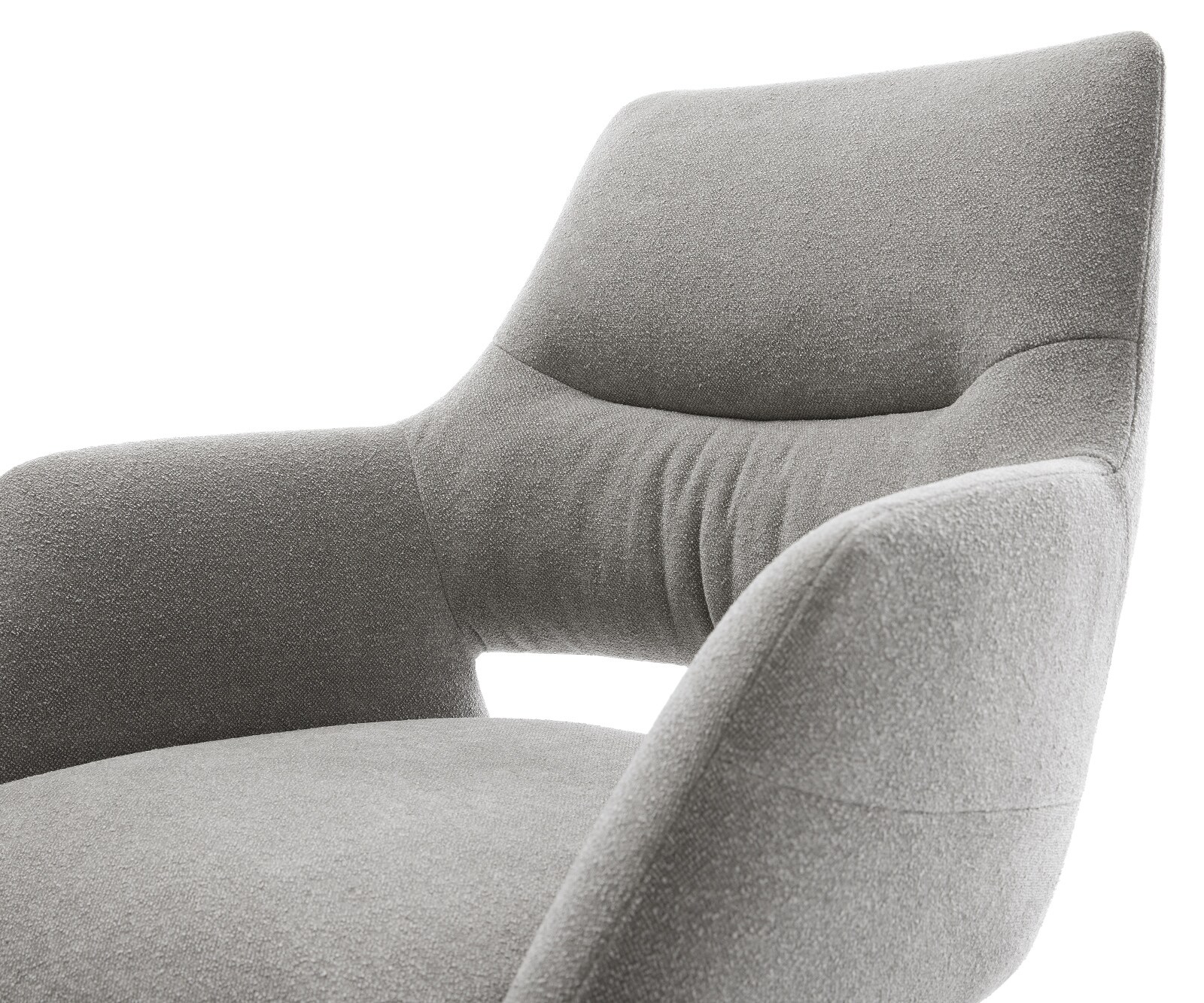 Cantilever Yago-Flex avec accoudoirs tissu structuré doux gris pied cantilever plat acier inoxydable resorts ensachés 4