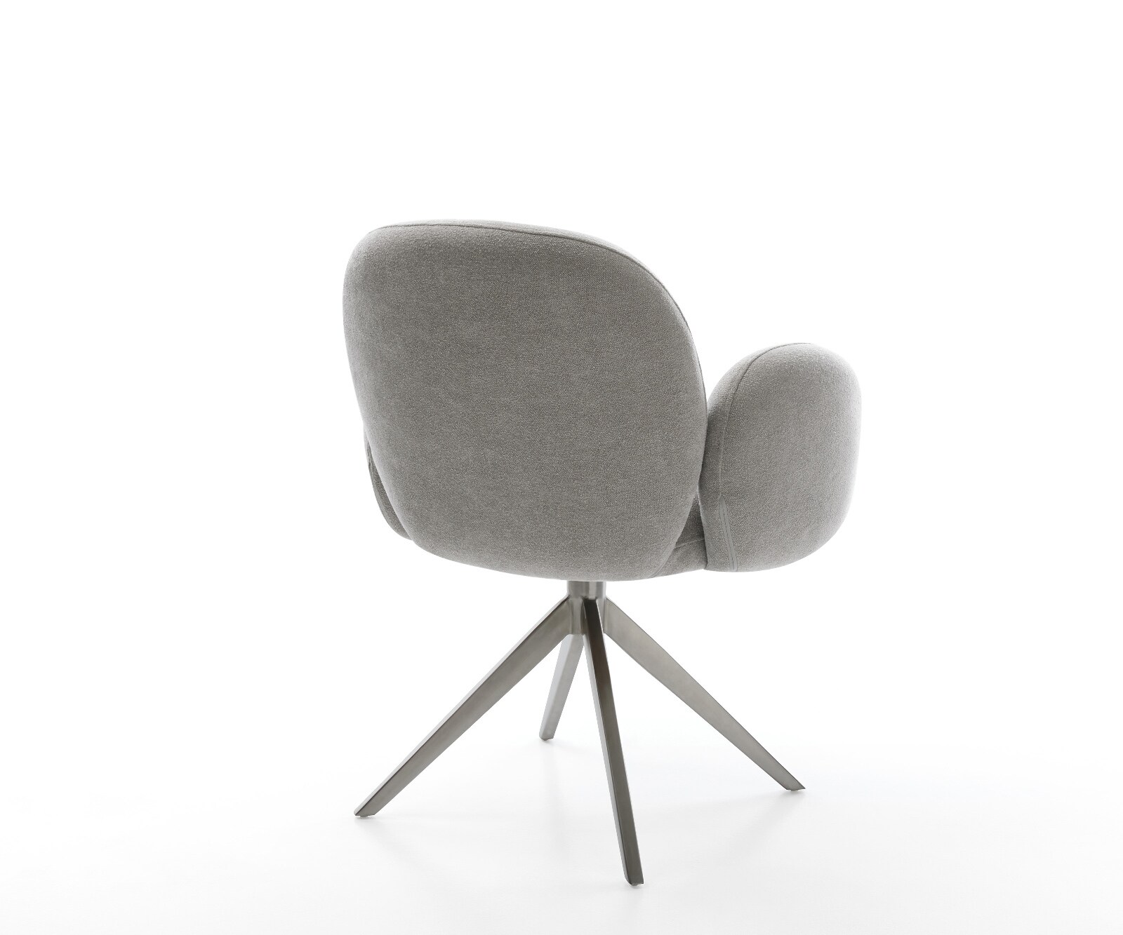 Chaise-pivotante Nube-Flex avec accoudoirs tissu structuré doux gris pied croisé large grafiete pivotement sur 360° fonction bascule resorts ensachés 5
