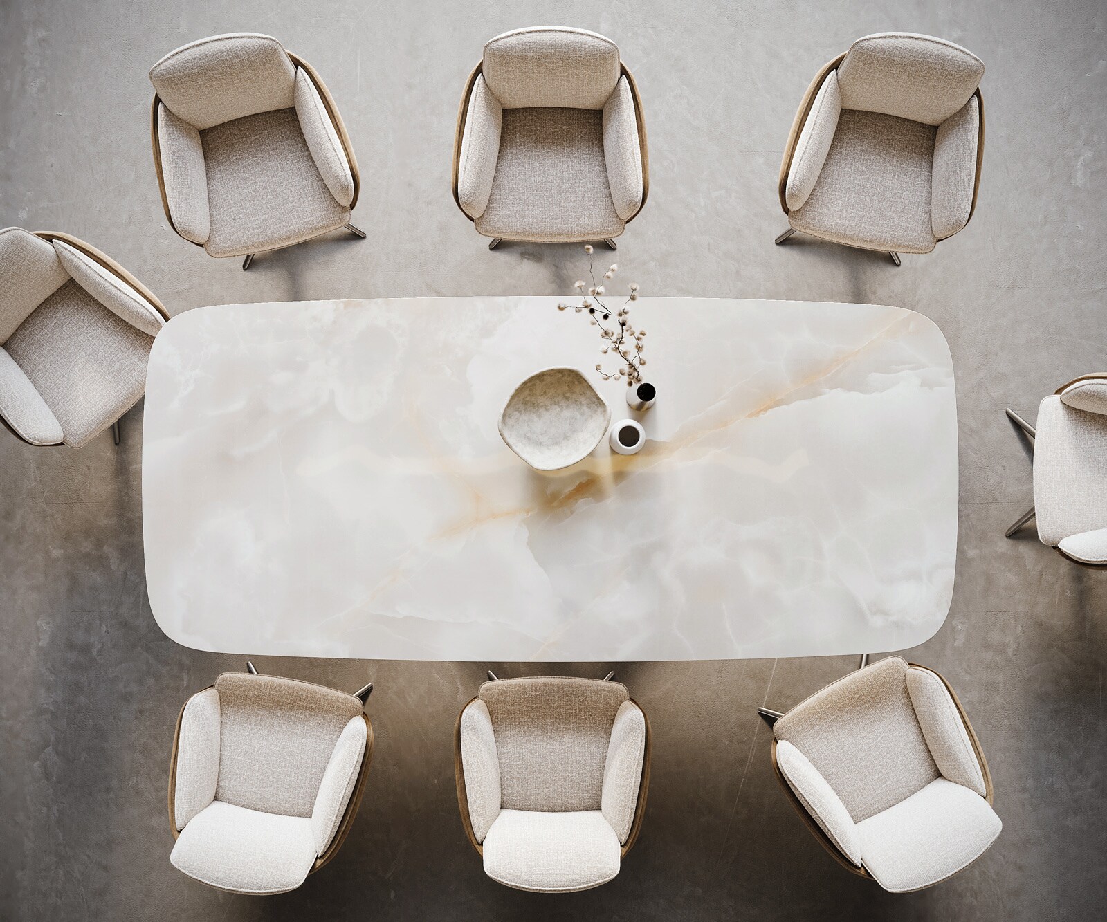 Table à manger Edge Boot 270x120 cm Céramique Iris FMG Onice Grigio piètement en verre 5