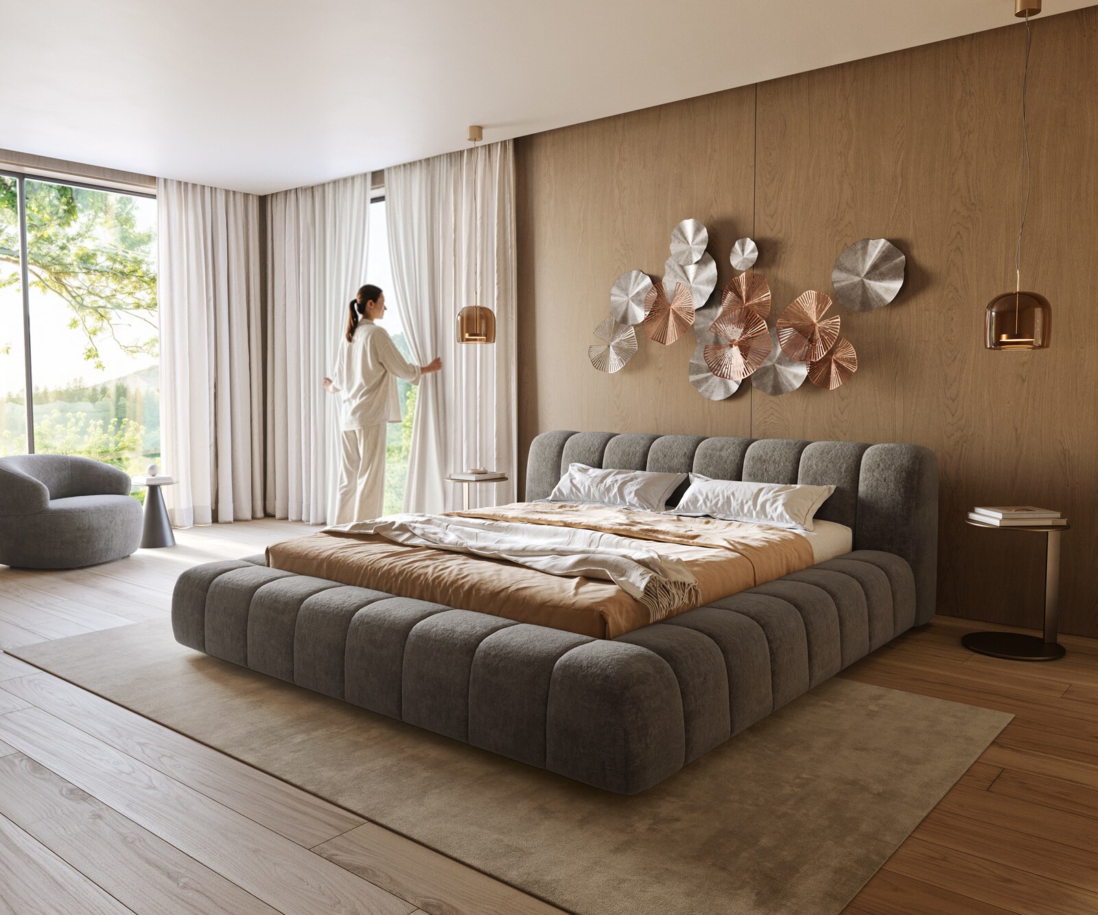 Sommier-rembourré Cutio 180x200 cm Bouclé Soft Boue