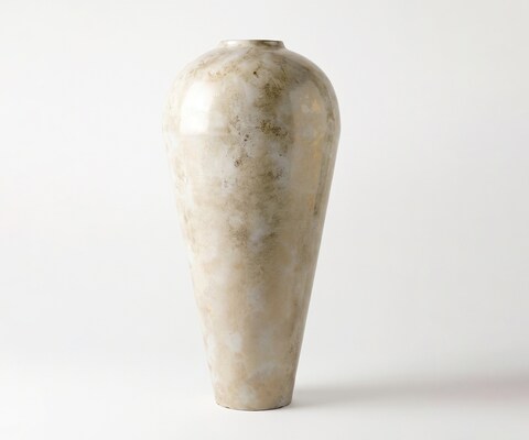 Vase Minoa l41 x P41 x H86 cm Métal Alabaster Gold Fait main