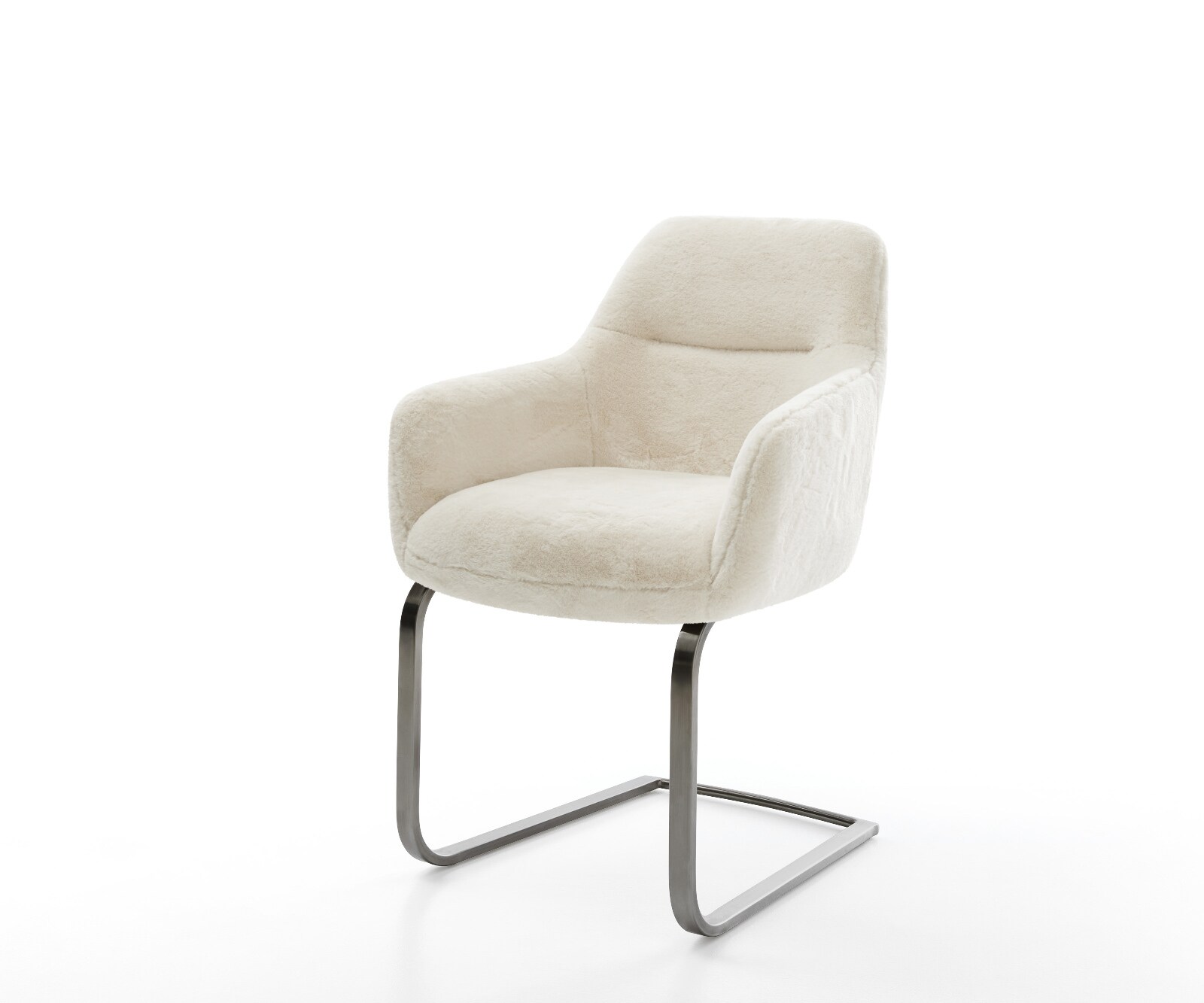 Cantilever Pejo-Flex peluche crème-blanc pied cantilever plat grafiete resorts ensachés 1