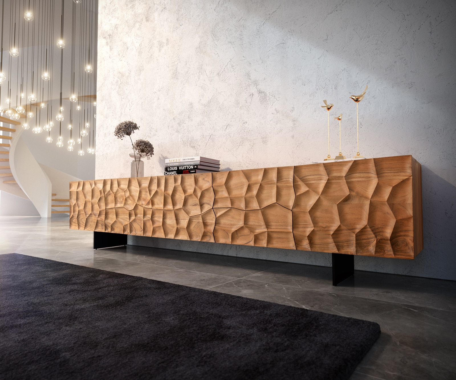 Lowboard Solu naturel 3D-Front 3