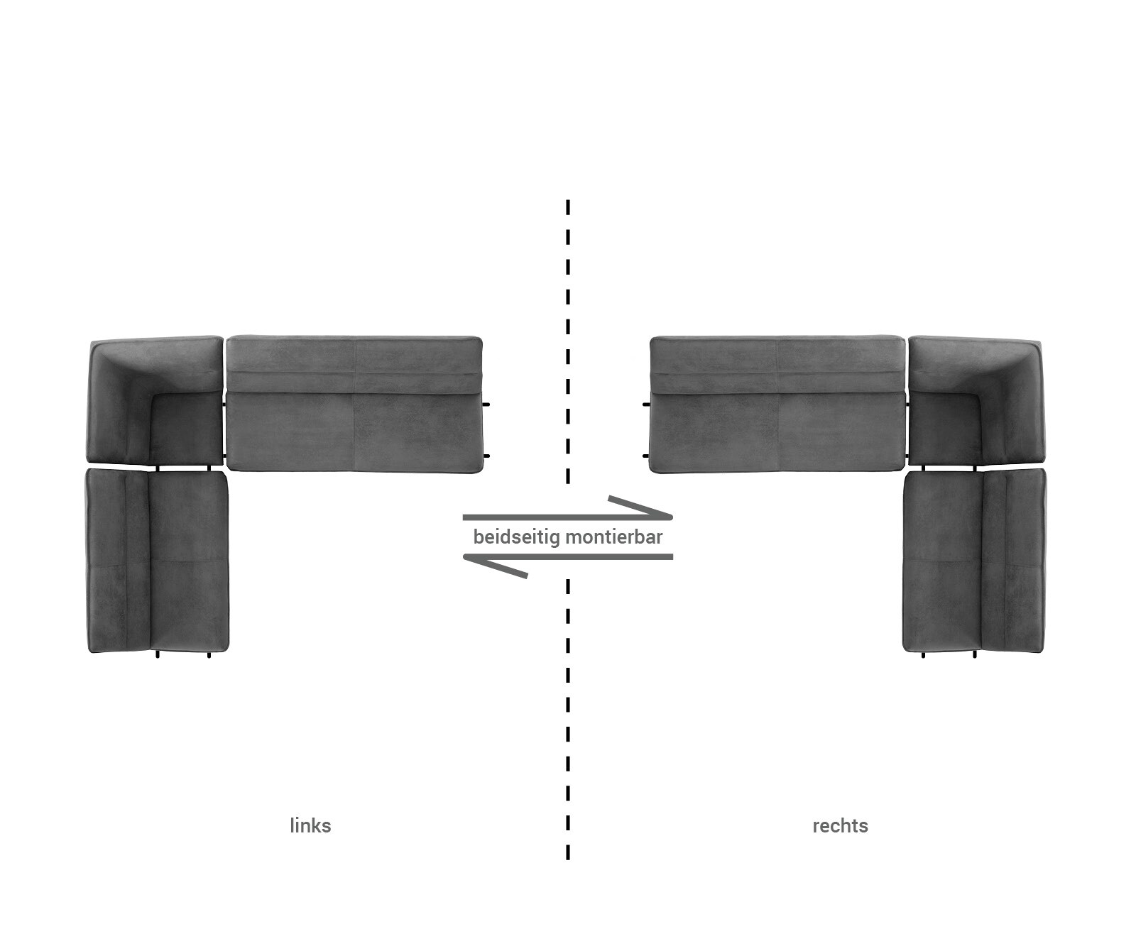 Banc-d'angle Salvo 200x160 cm marron vintage métal noir variable 9