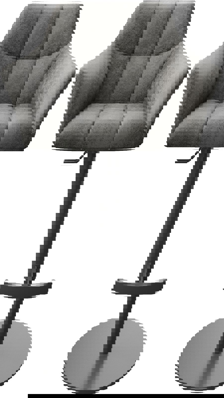 Chaise-de-bar Yulo-Flex vintage gris base tournante réglable en haut métal 3