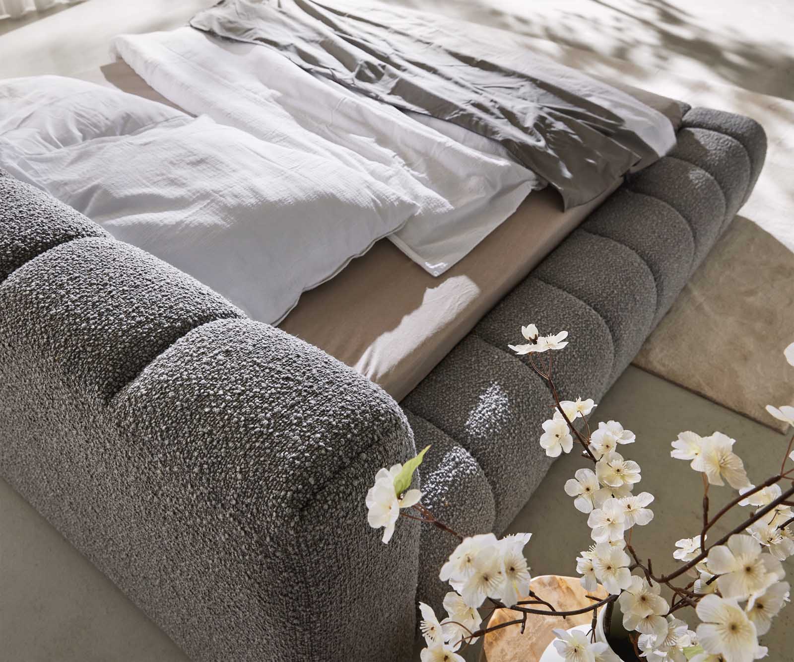 Sommier-rembourré Cutio 180x200 cm Bouclé gris argenté 7