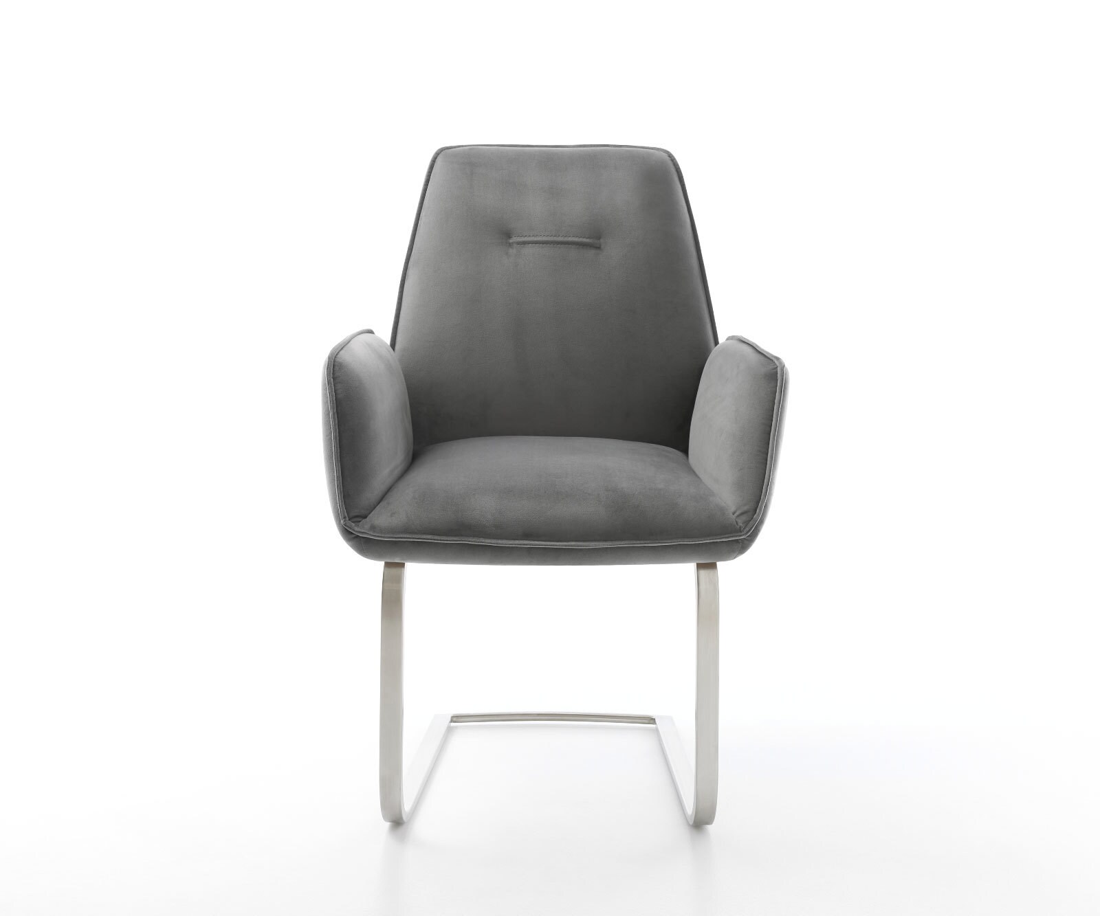 Cantilever Zoa-Flex velours gris pied cantilever plat acier inoxydable brossé ressorts ensachés 1 Cantilever Zoa-Flex velours gris pied cantilever plat acier inoxydable brossé ressorts ensachés 1