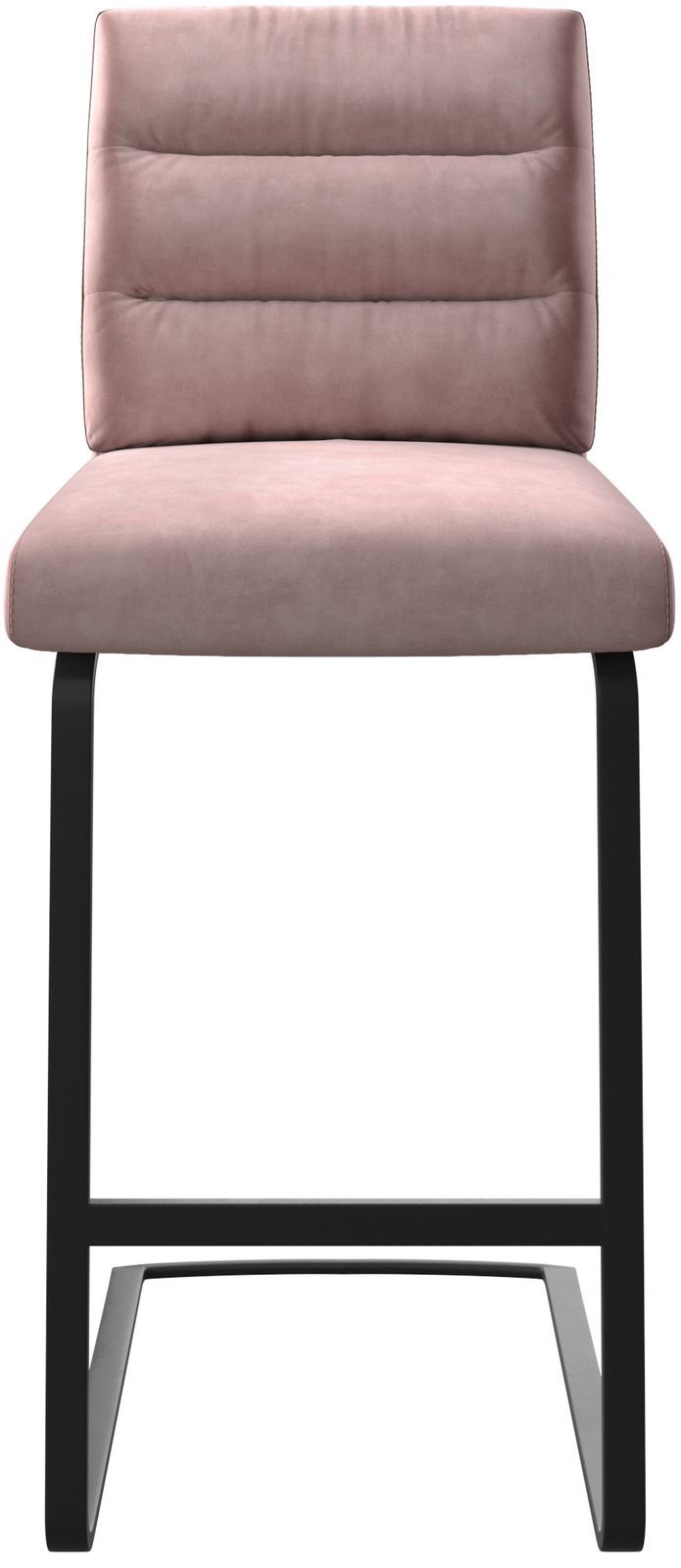 Chaise-de-bar Pela-Flex velours rosé chaise cantilever métal plat 4