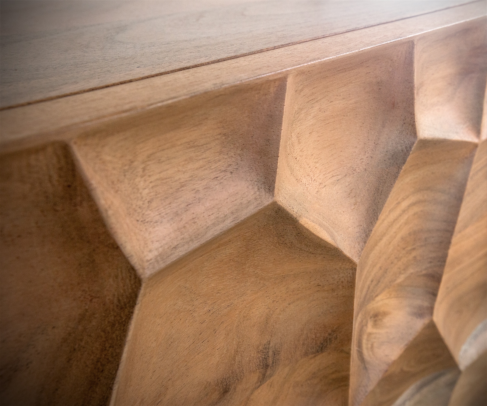 Meuble-TV Solu 175 cm acacia naturel 2 portes 2 tiroirs flottant façade 3D 5 Meuble-TV Solu 175 cm acacia naturel 2 portes 2 tiroirs flottant façade 3D 5