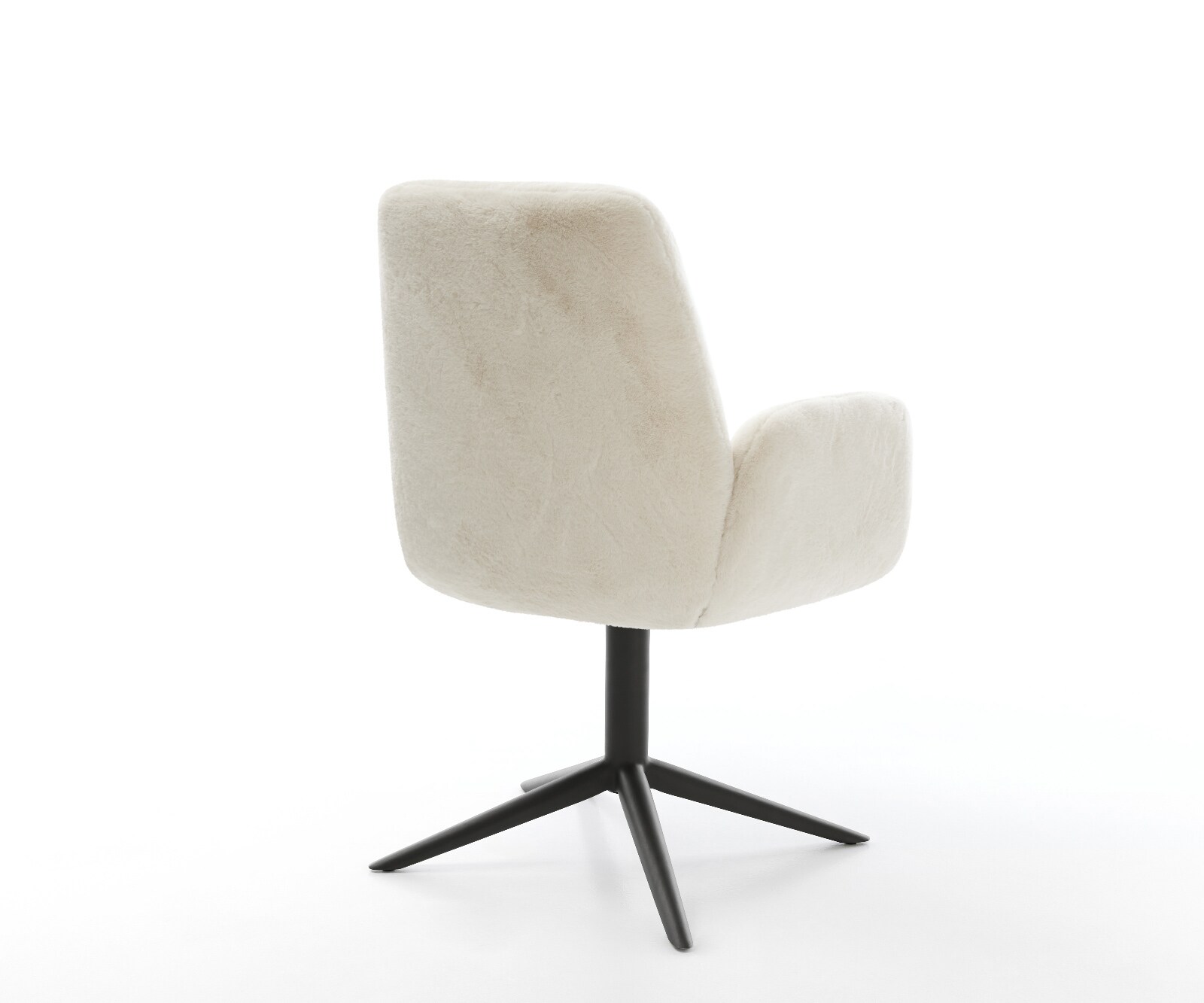 Chaise-pivotante Zoa-Flex peluche crème-blanc pied de chaise 4 branches noir pivotement sur 360° fonction bascule resorts ensachés 5