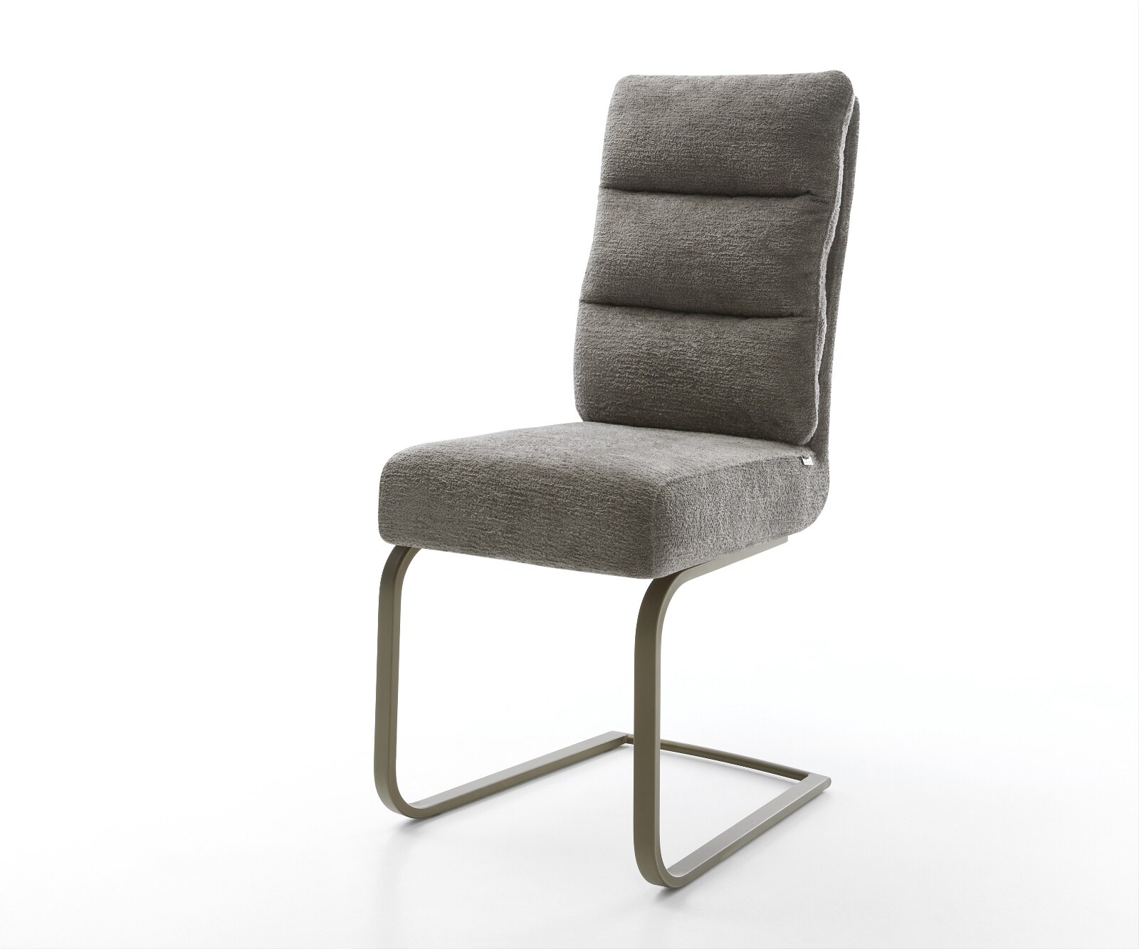 Cantilever Pela-Flex bouclé doux couleur boue pied cantilever plat aspect titane resorts ensachés 1