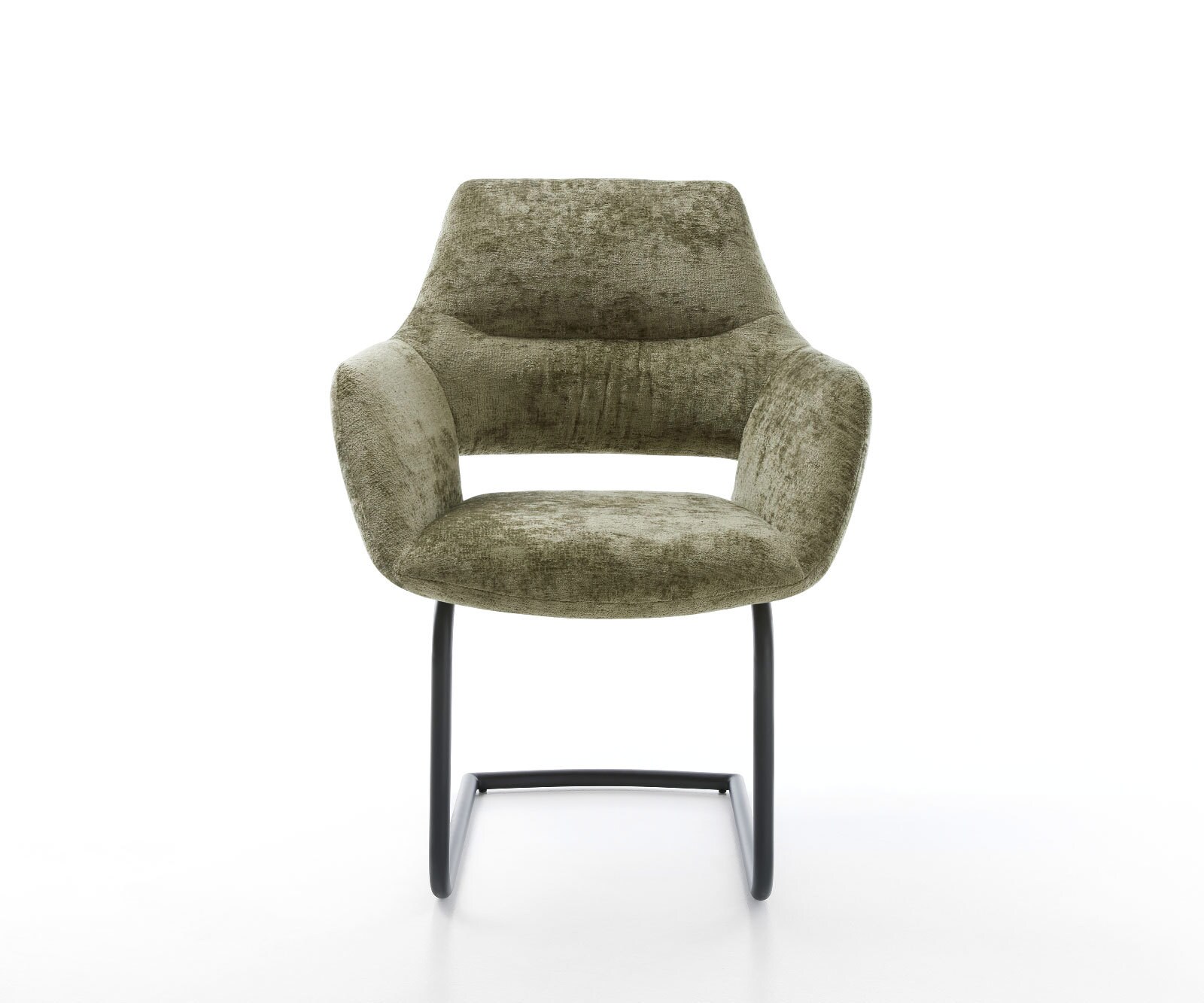 Cantilever Yago-Flex avec accoudoirs chenille olive pied cantilever rond noir ressorts ensachés 1 Cantilever Yago-Flex avec accoudoirs chenille olive pied cantilever rond noir ressorts ensachés 1