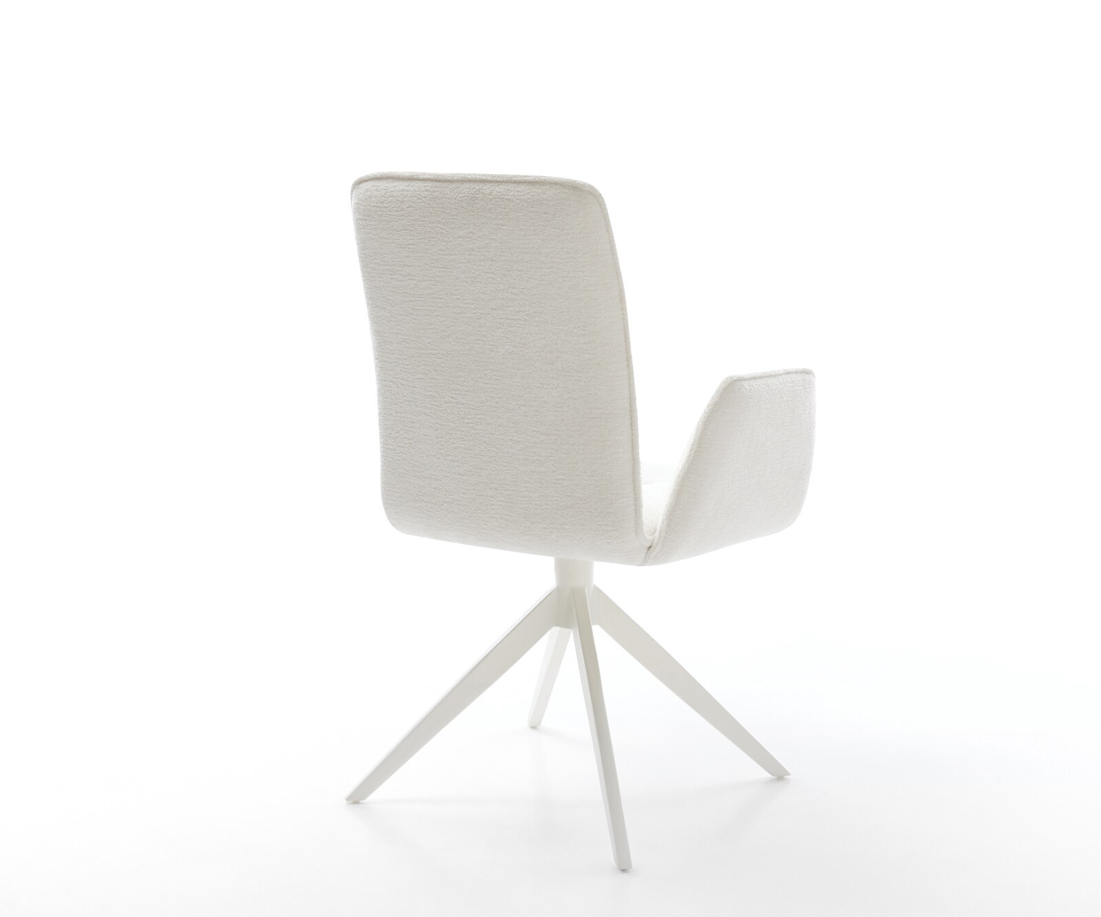 Chaise-pivotante Vinja-Flex bouclé doux beige pied croisé large blanc pivotement sur 360° fonction bascule 5