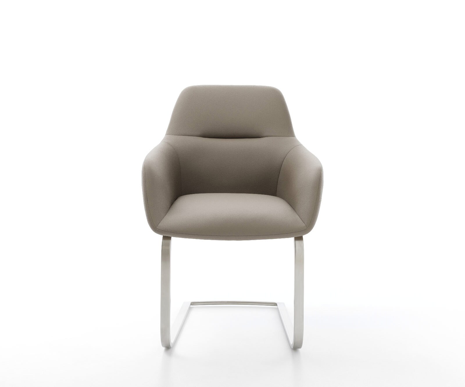 Cantilever Pejo-Flex cuir de vache couleur boue pied cantilever plat acier inoxydable brossé ressorts ensachés 2