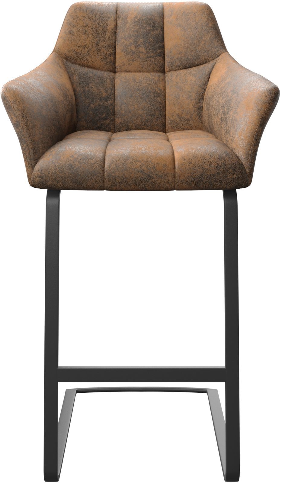 Chaise-de-bar Yulo-Flex vintage marron cantilever plat métal 3 Chaise-de-bar Yulo-Flex vintage marron cantilever plat métal 3