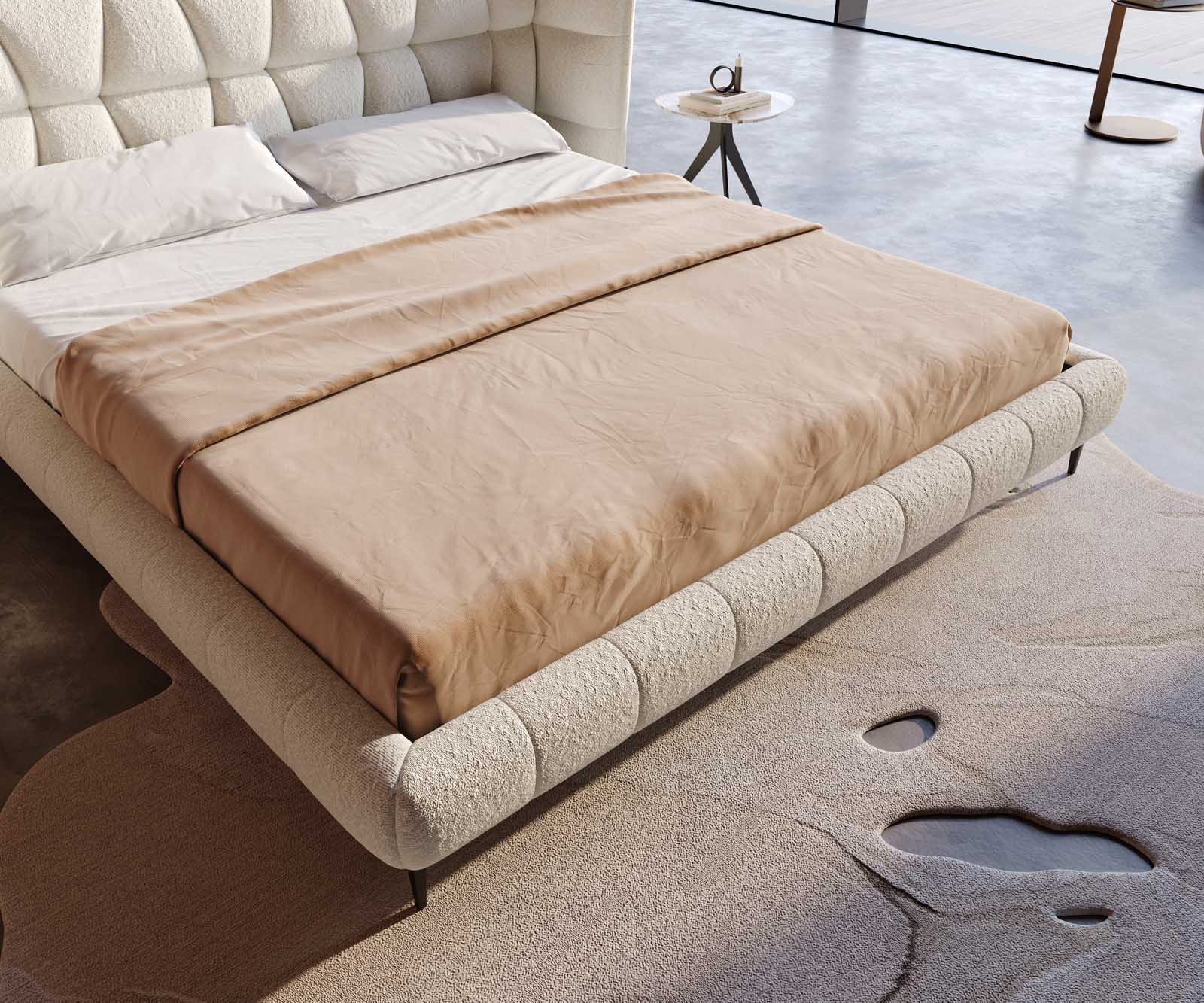 Sommier Capujo 180x200 cm Bouclé Crème-Blanc 4