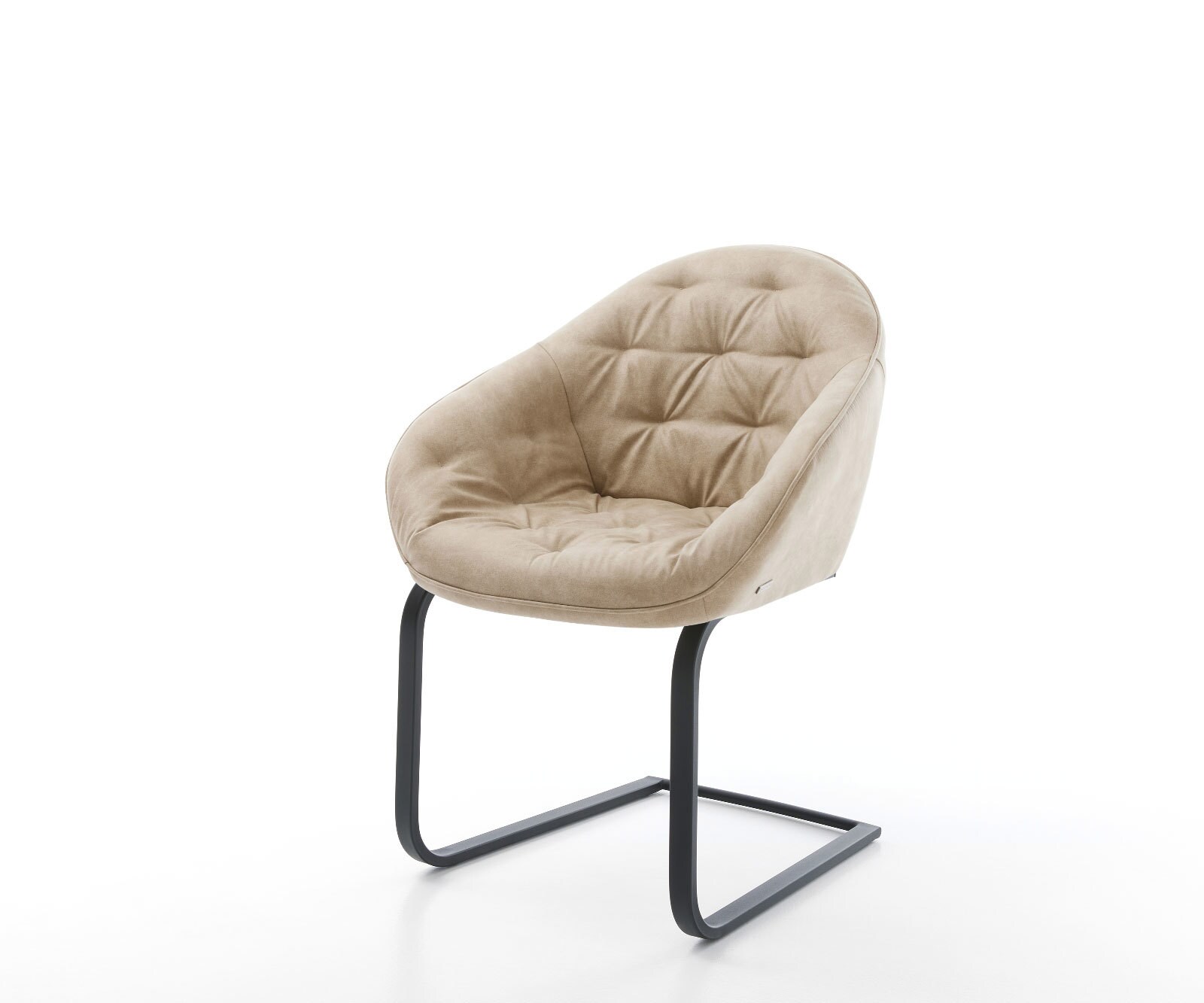 Cantilever Gaio-Flex microvelours beige vintage pied cantilever plat noir