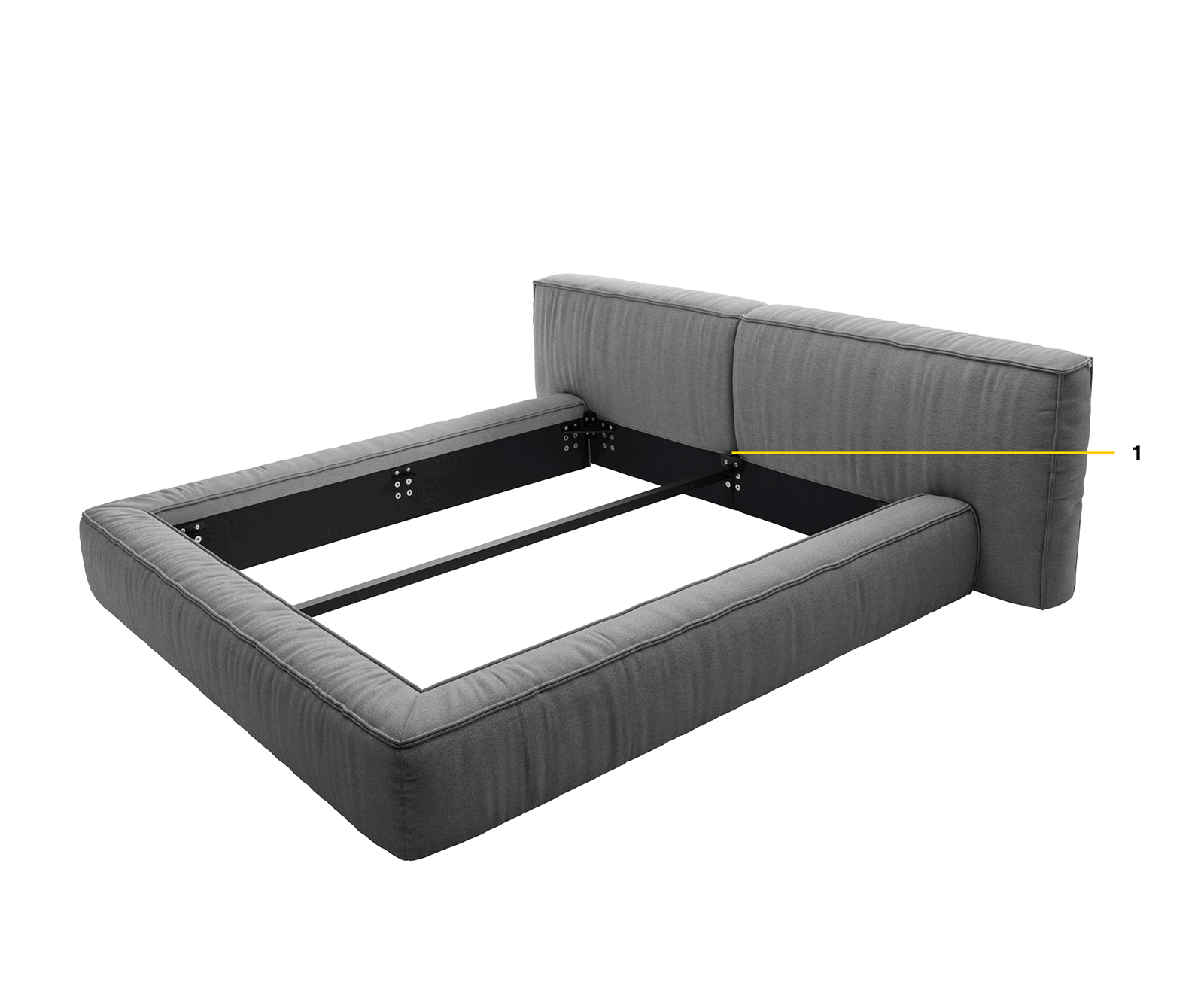 Sommier-rembourré Coperti 140x200 cm microfibre gris 6