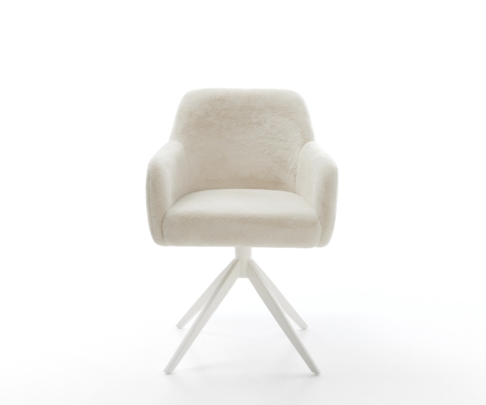 Chaise-pivotante Greg-Flex peluche crème-blanc pied croisé large blanc pivotement sur 360° fonction bascule resorts ensachés 2