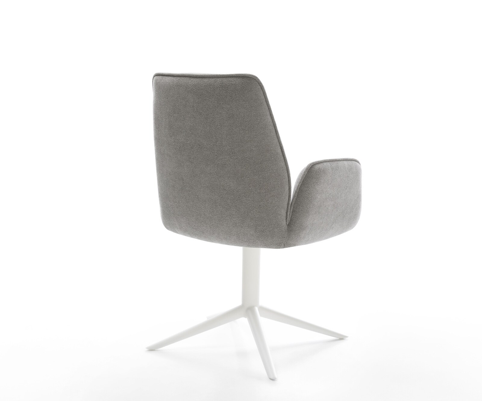 Chaise-pivotante Zoa-Flex tissu structuré doux gris pied de chaise 4 branches blanc pivotement sur 360° fonction bascule resorts ensachés 4