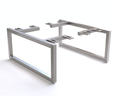 Pied-patin mince 15 cm inox brossé pour meubles à caisson de profondeur 35 cm (lot de 2)