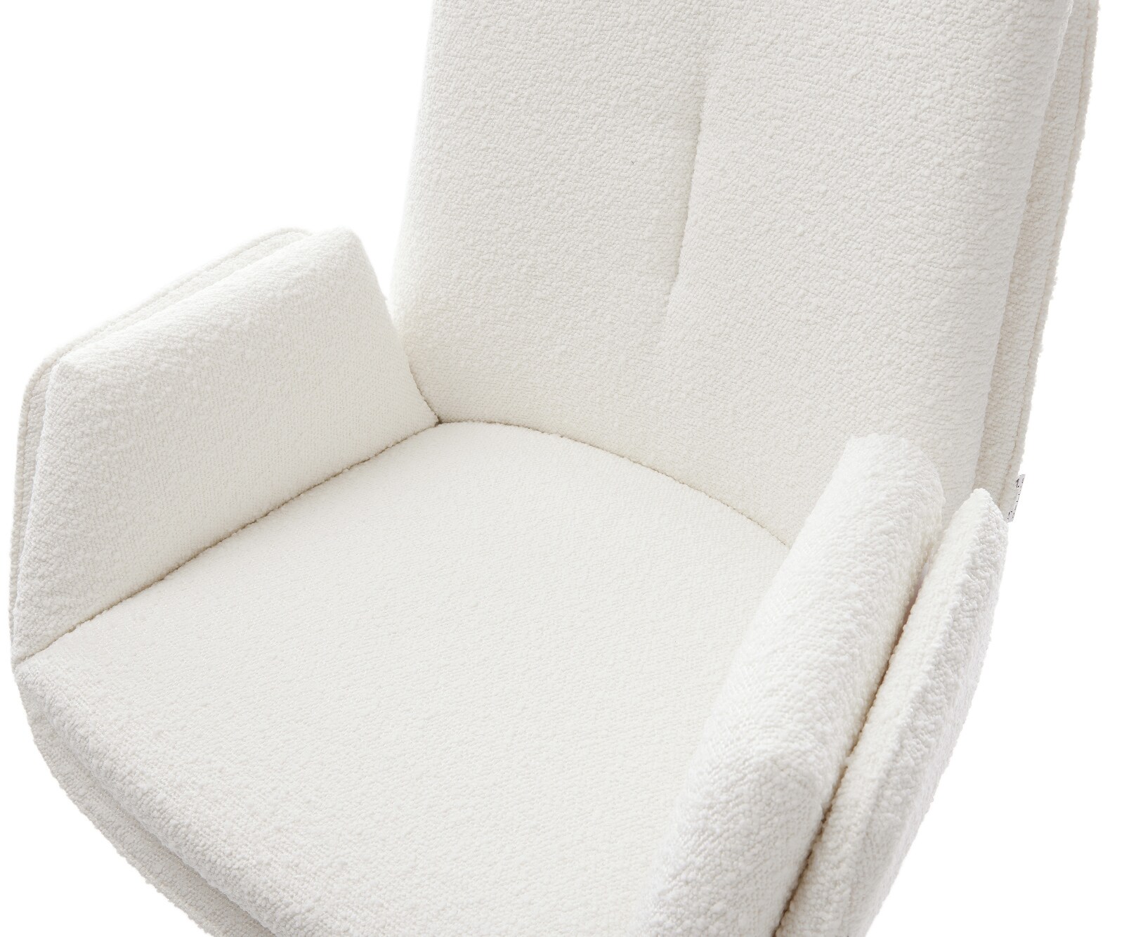 Chaise-de-bar Clea-Flex Bouclé Crème-blanc Pied cantilever acier inoxydable Argent 3