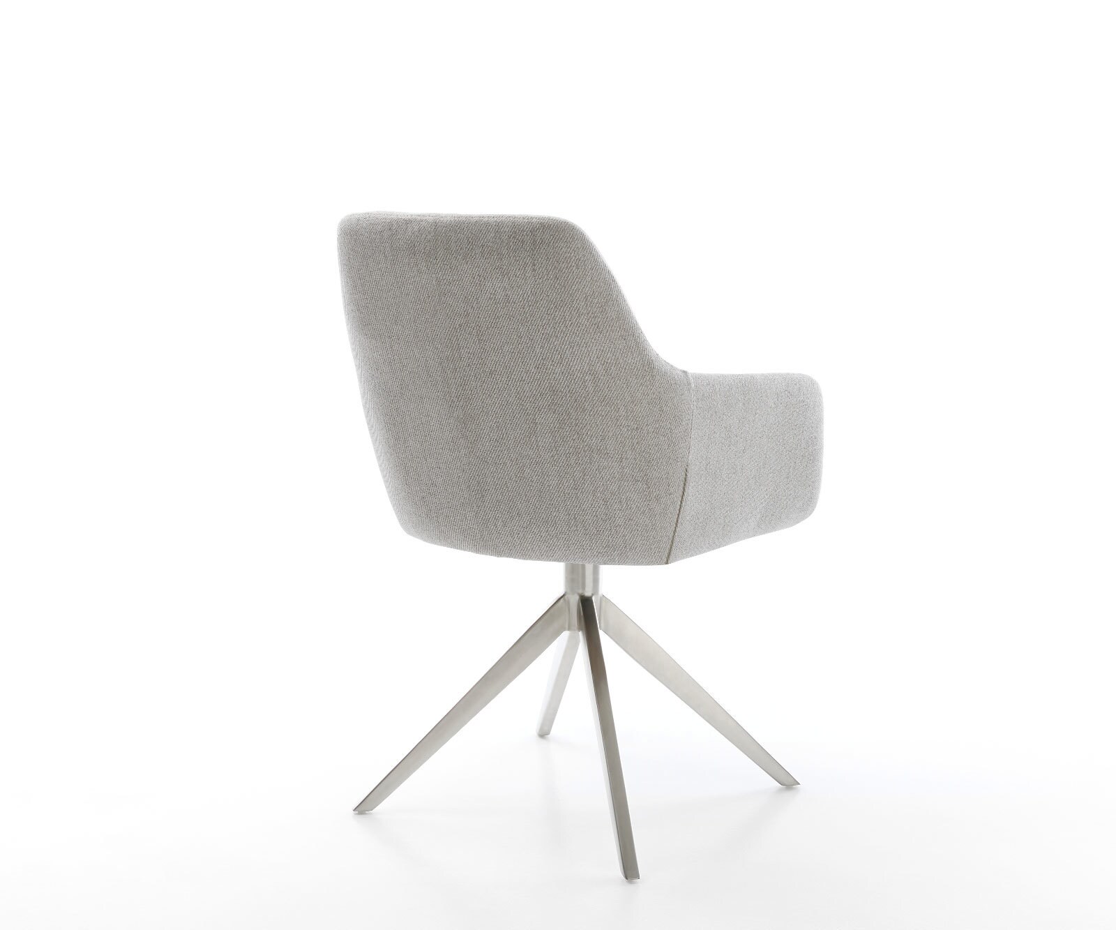Chaise-pivotante Pejo-Flex rayures gris clair pied croisé large acier inoxydable brossé pivotement sur 360° fonction bascule ressorts ensachés 5