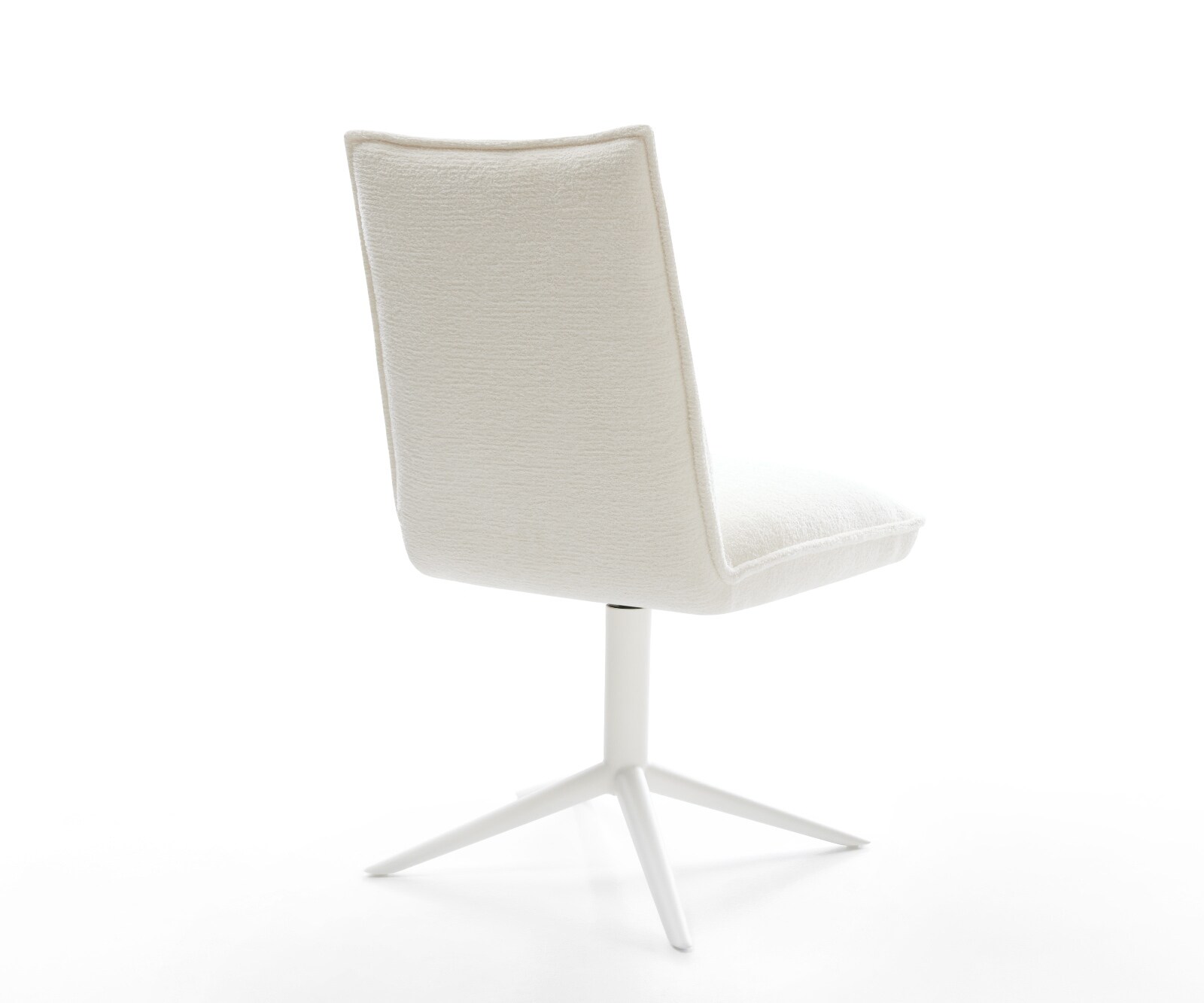 Chaise-pivotante Lelio-Flex bouclé doux beige pied de chaise 4 branches blanc pivotement sur 360° fonction bascule resorts ensachés 4