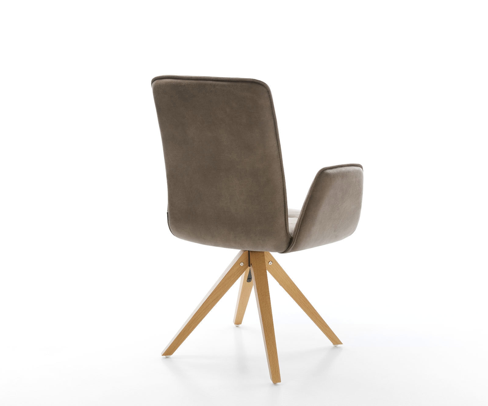 Chaise-de-salle-à-manger Vinja-Flex microvelours taupe vintage pied en bois angulaire naturel 4 Chaise-de-salle-à-manger Vinja-Flex microvelours taupe vintage pied en bois angulaire naturel 4