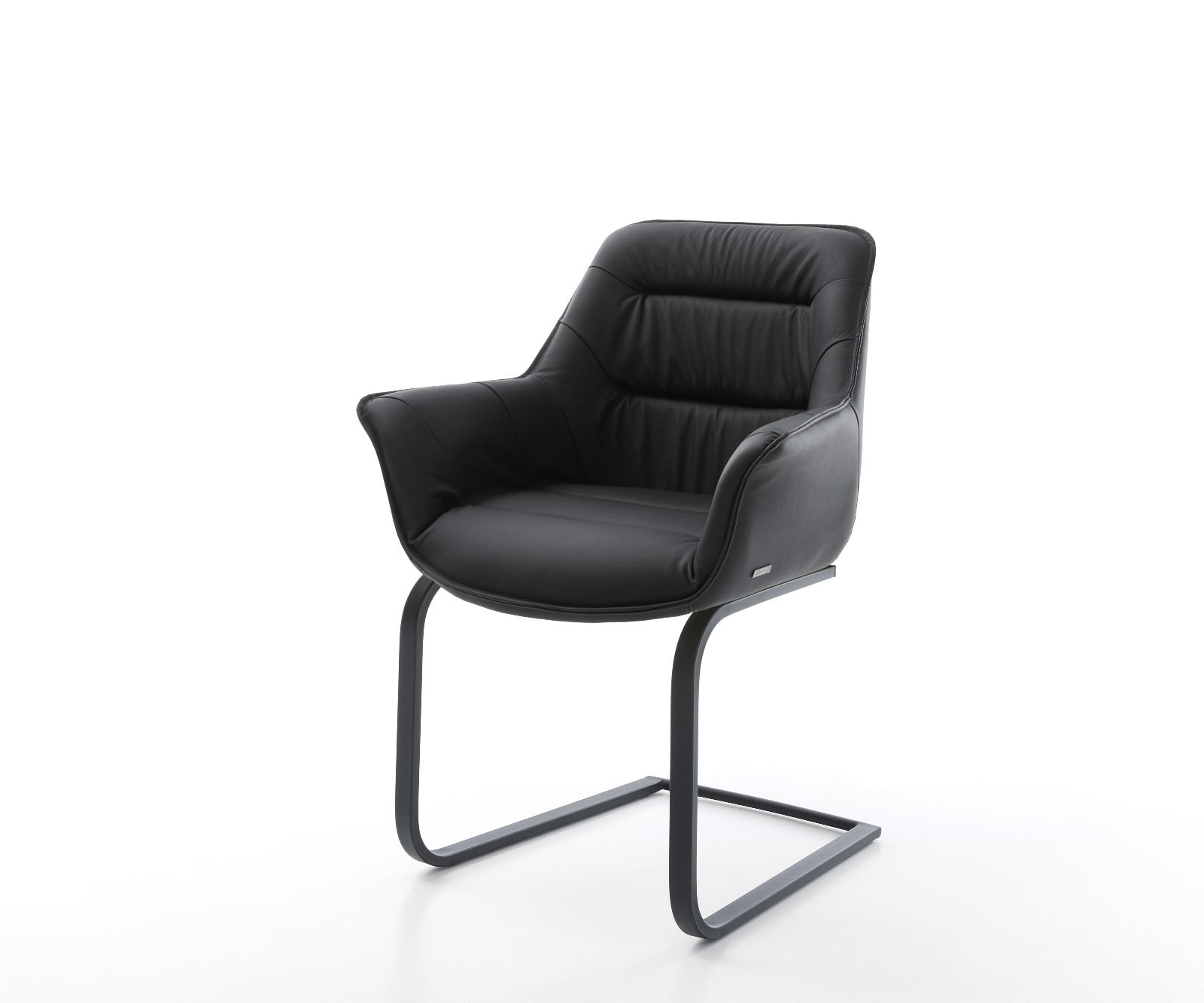 Cantilever Kaira-Flex cuir de vache noir pied cantilever plat noir Cantilever Kaira-Flex cuir de vache noir pied cantilever plat noir