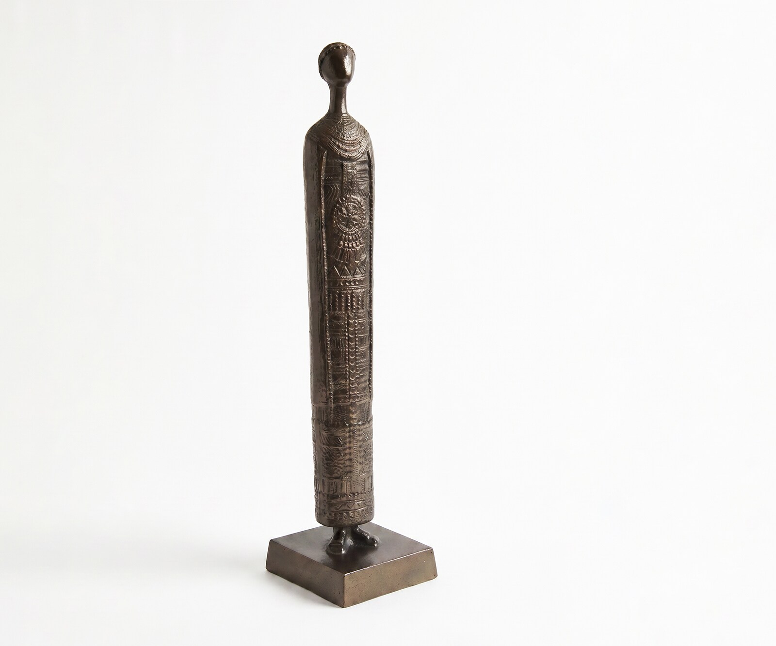 Figurine Sentinel l12 x P12 x H51 cm Aluminium Mokka Bronze Moulée
