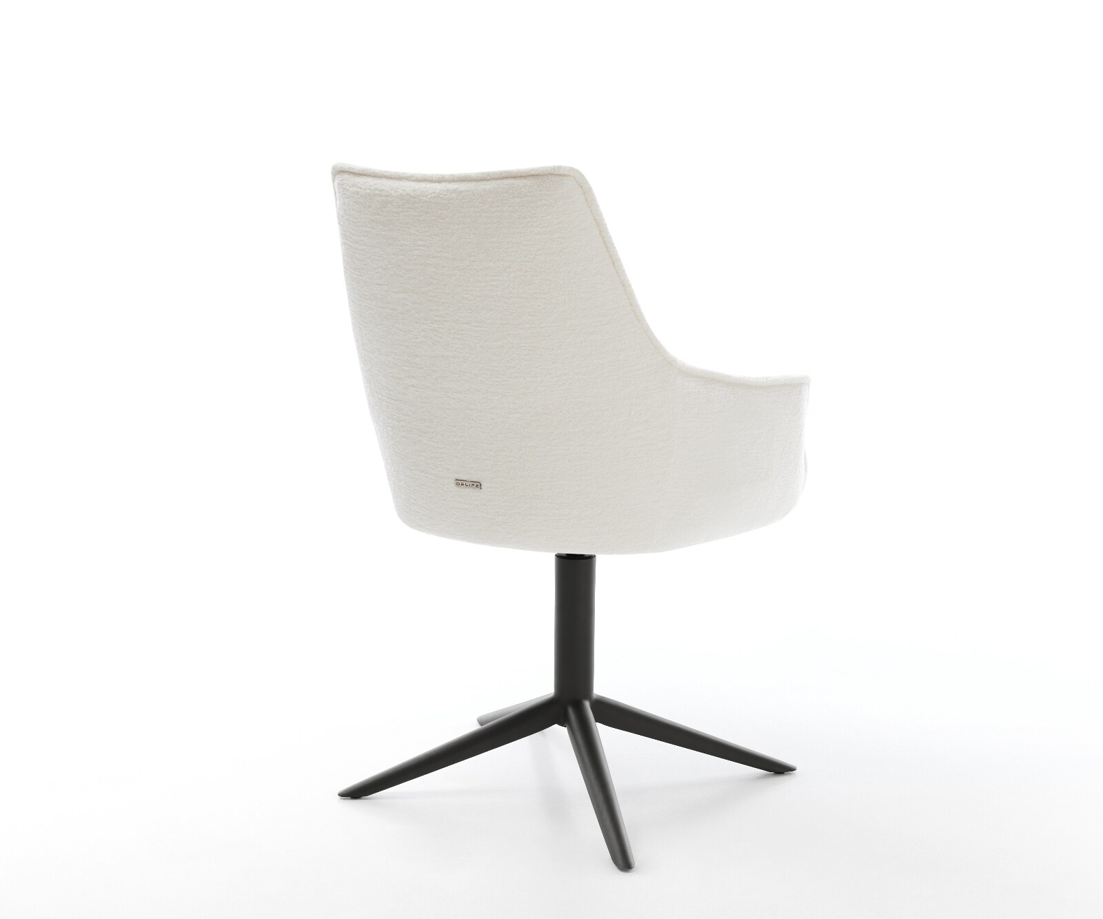 Chaise-pivotante Alja-Flex avec accoudoirs bouclé doux beige pied de chaise 4 branches noir pivotement sur 360° fonction bascule resorts ensachés 5