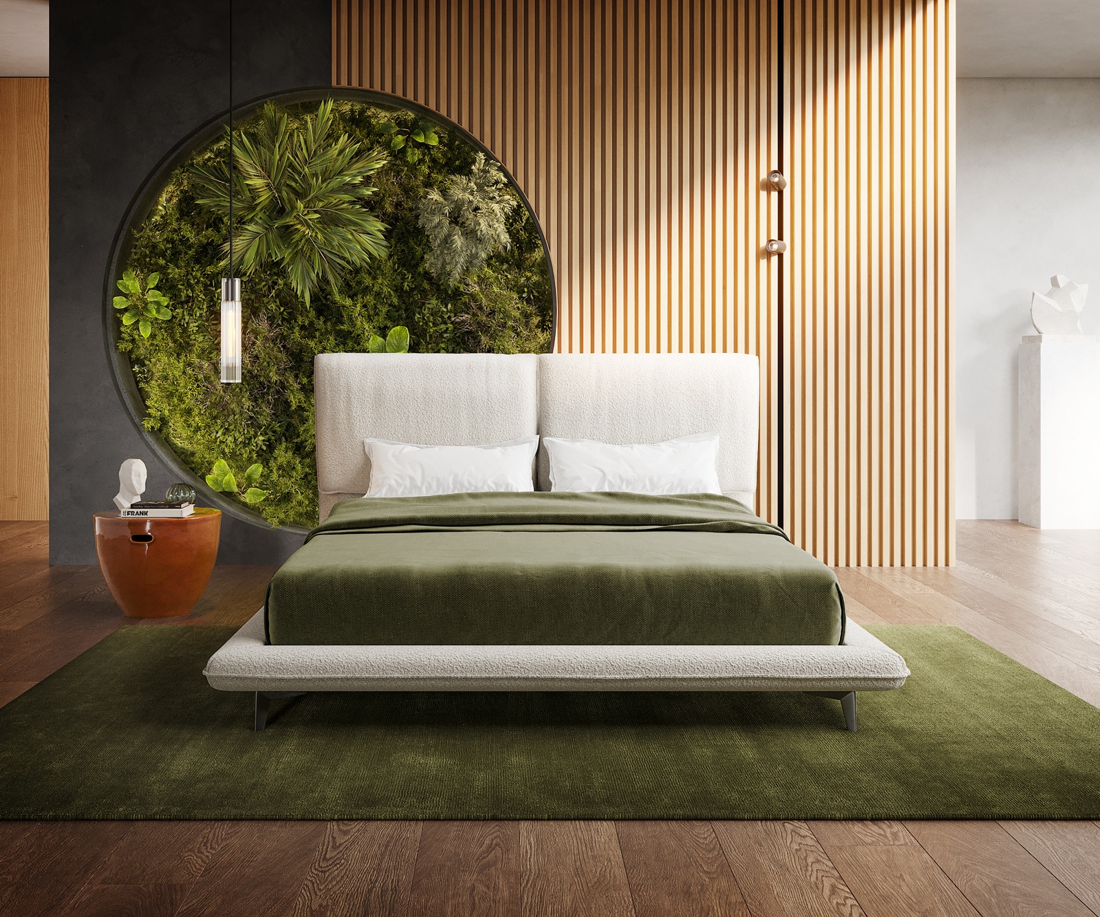 Sommier rembourré Cusino 140x200 cm Bouclé Crème-Blanc 2