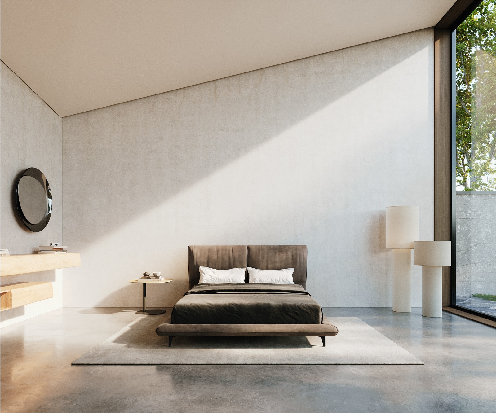 Sommier rembourré Cusino 140x200 cm microfibre taupe vintage 2 Sommier rembourré Cusino 140x200 cm microfibre taupe vintage 2