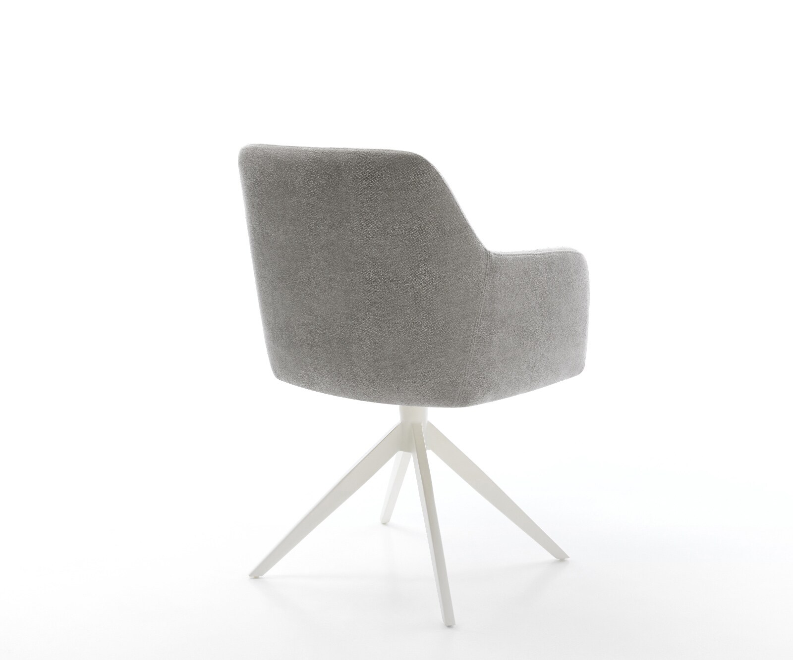 Chaise-pivotante Greg-Flex tissu structuré doux gris pied croisé large blanc pivotement sur 360° fonction bascule resorts ensachés 5