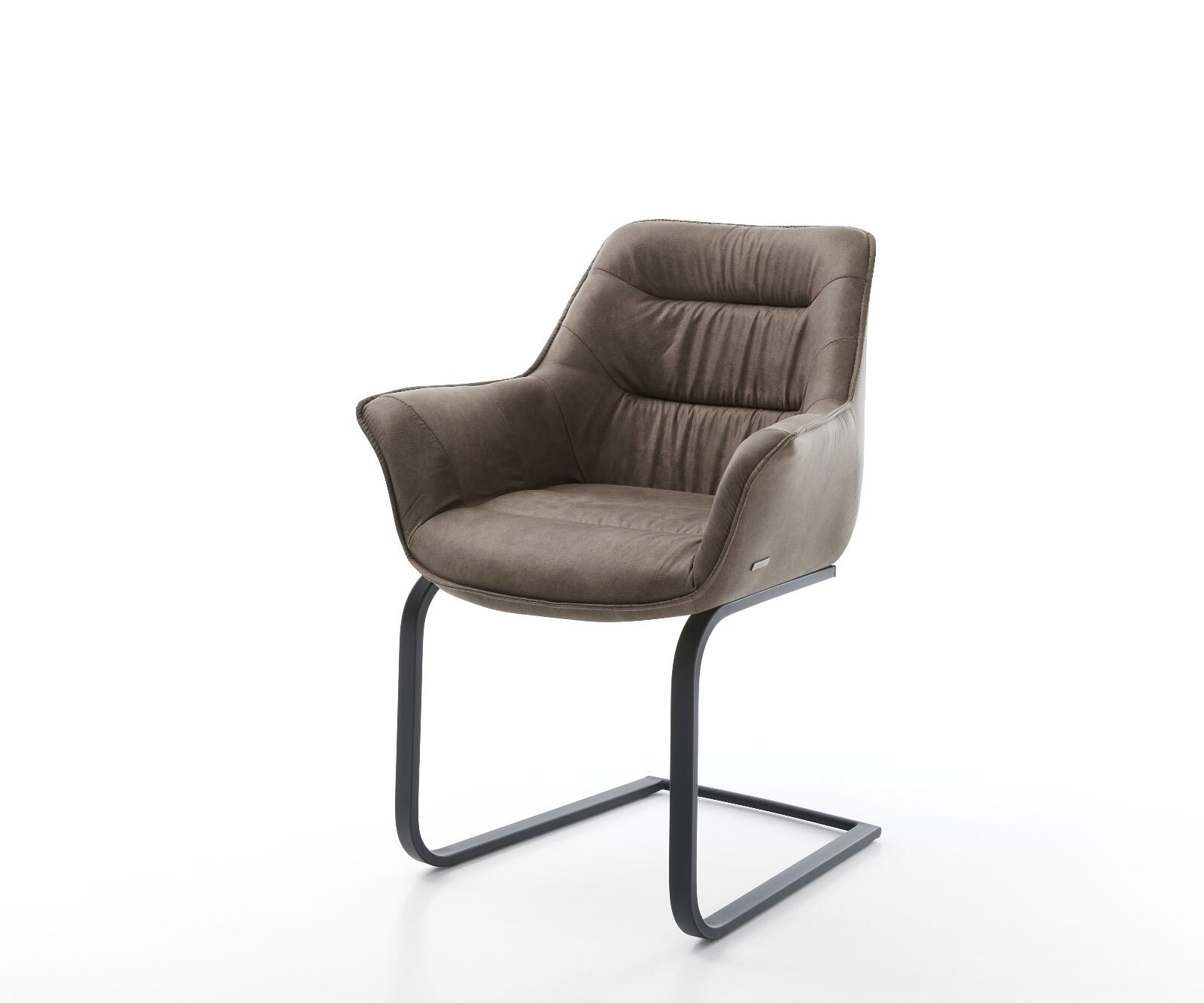 Cantilever Kaira-Flex microvelours taupe vintage pied cantilever plat noir