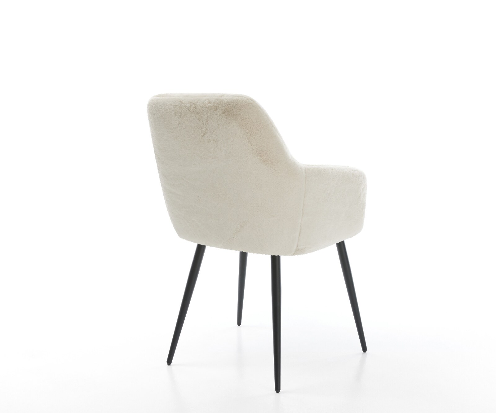 Chaise-de-salle-à-manger Pejo-Flex peluche crème-blanc 4 pieds coniques noir resorts ensachés 5