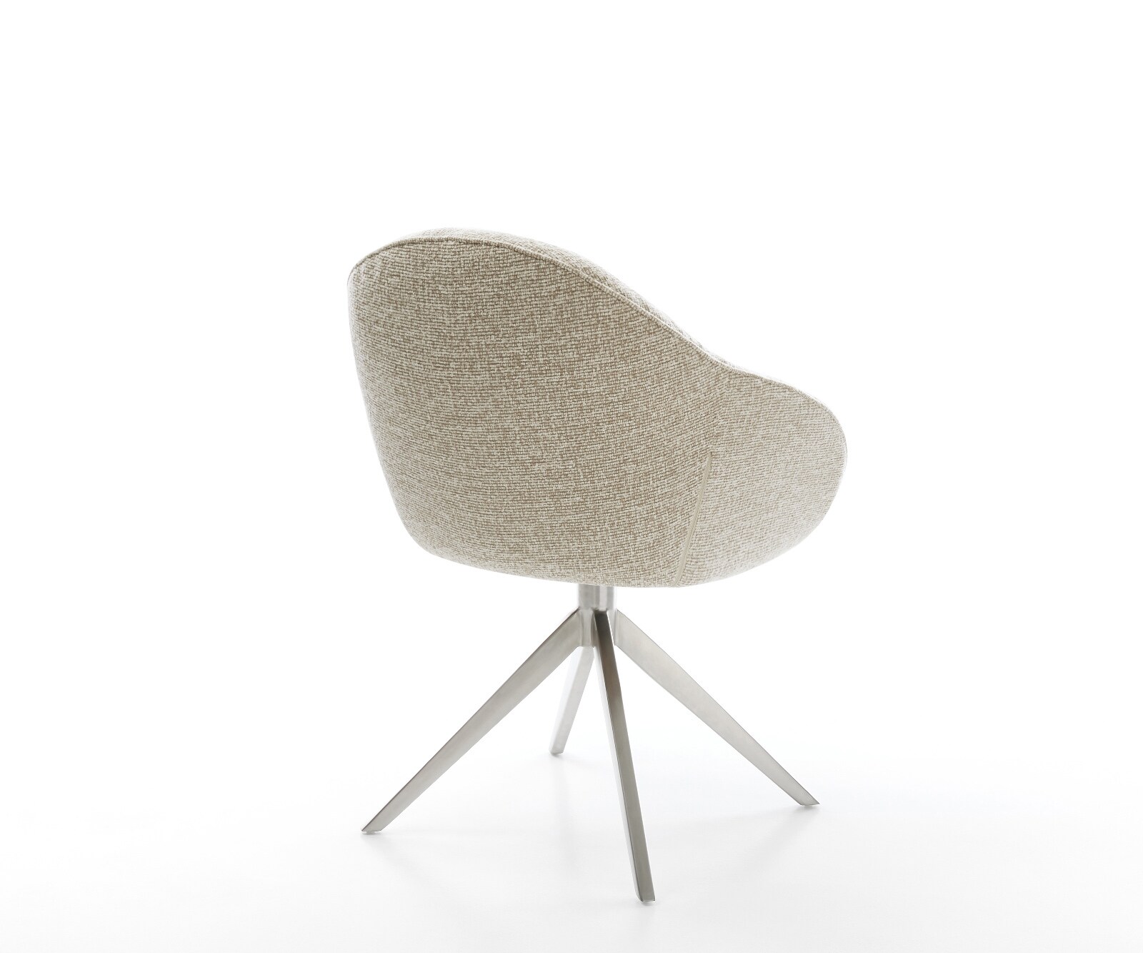 Chaise-pivotante Gaio-Flex tissu tissé doux beige pied croisé large acier inoxydable pivotement sur 360° fonction bascule 4