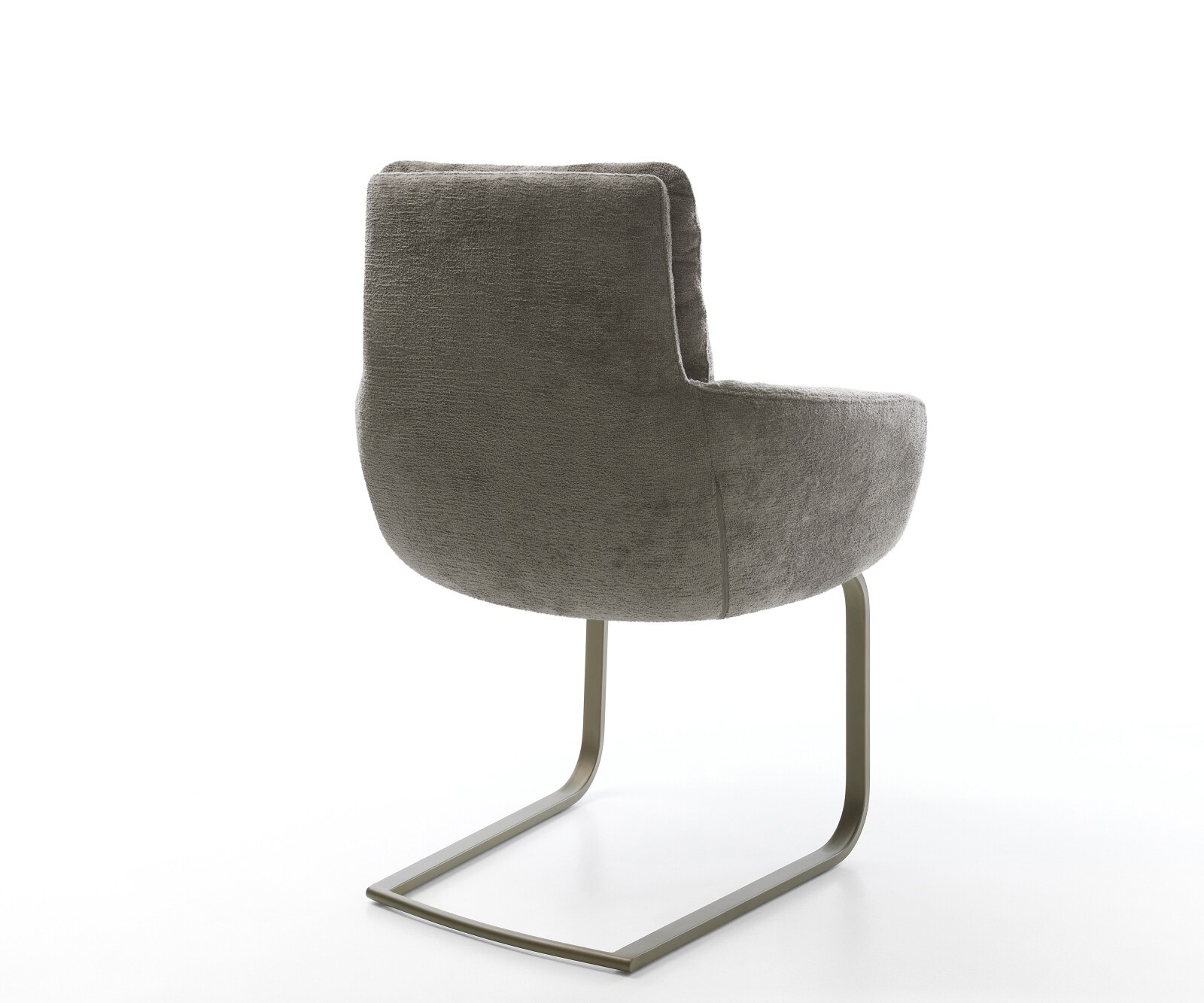 Cantilever Abelia-Flex avec accoudoirs bouclé doux couleur boue pied cantilever plat aspect titane 4