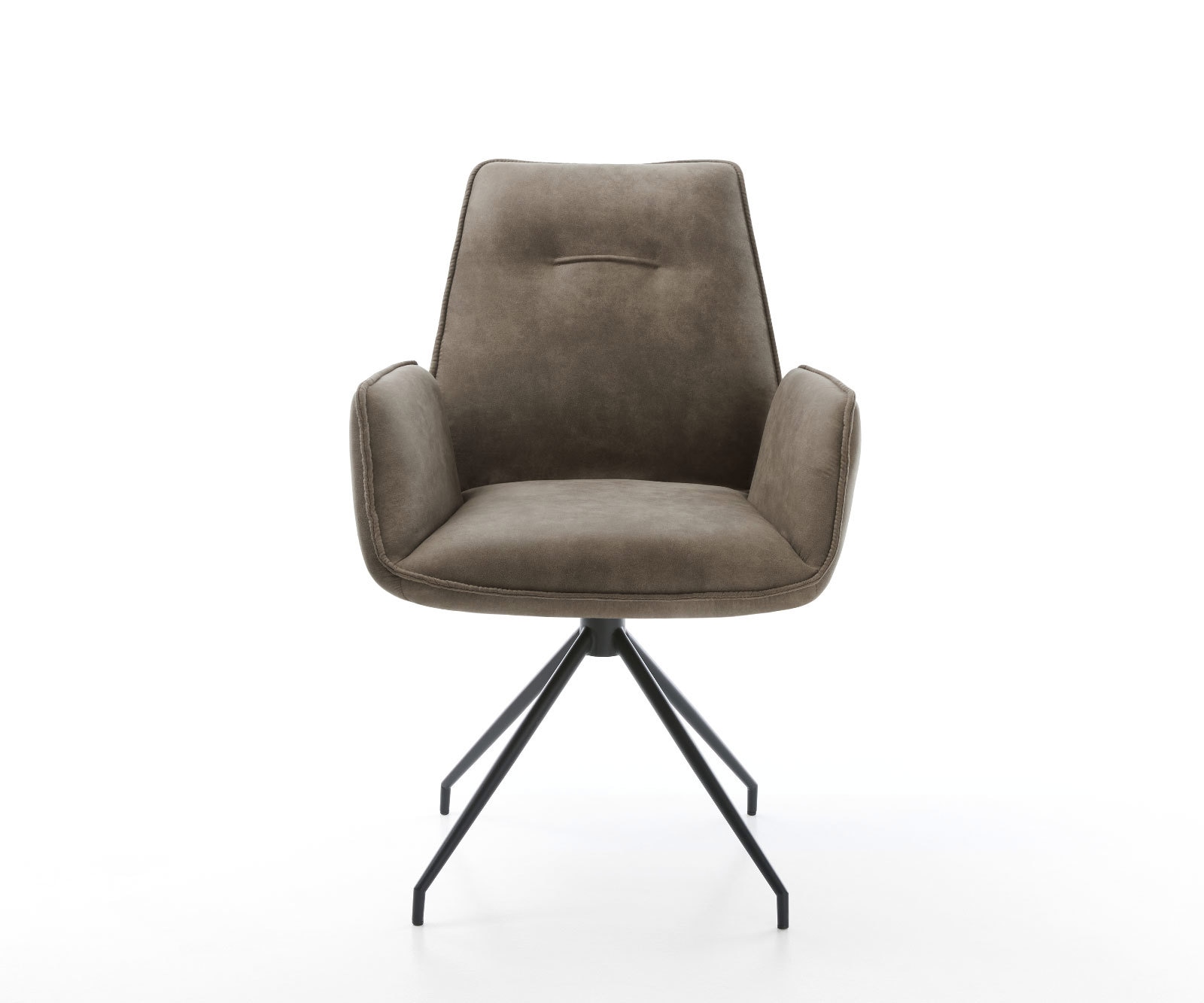 Chaise-de-salle-à-manger Zoa-Flex microvelours taupe vintage pied croisé conique noir ressorts ensachés 1 Chaise-de-salle-à-manger Zoa-Flex microvelours taupe vintage pied croisé conique noir ressorts ensachés 1