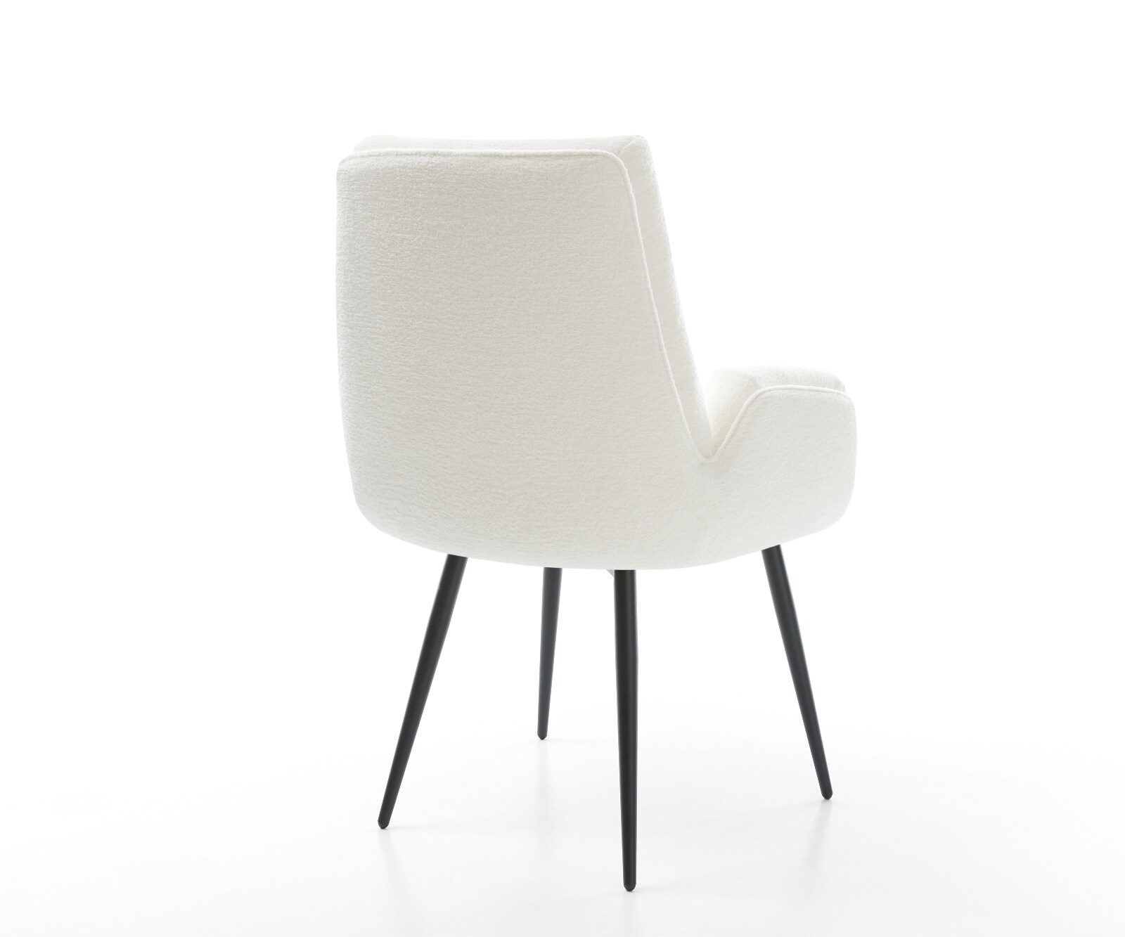 Chaise-de-salle-à-manger Clea-Flex bouclé doux beige 4 pieds coniques noir 5